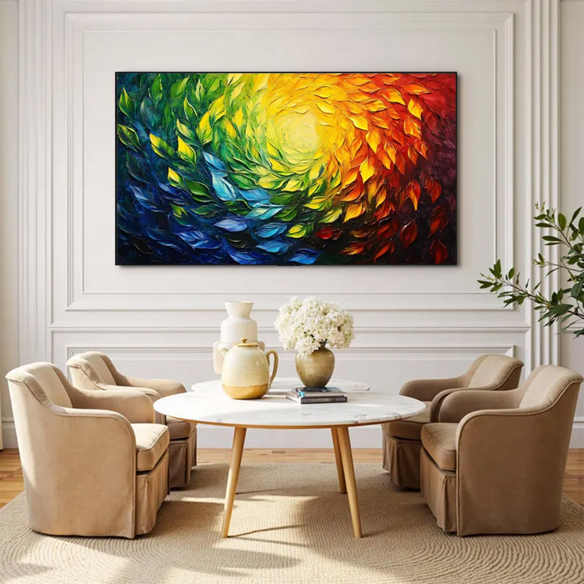 Large Colorful Swirl Painting | KelorArt #AG 156