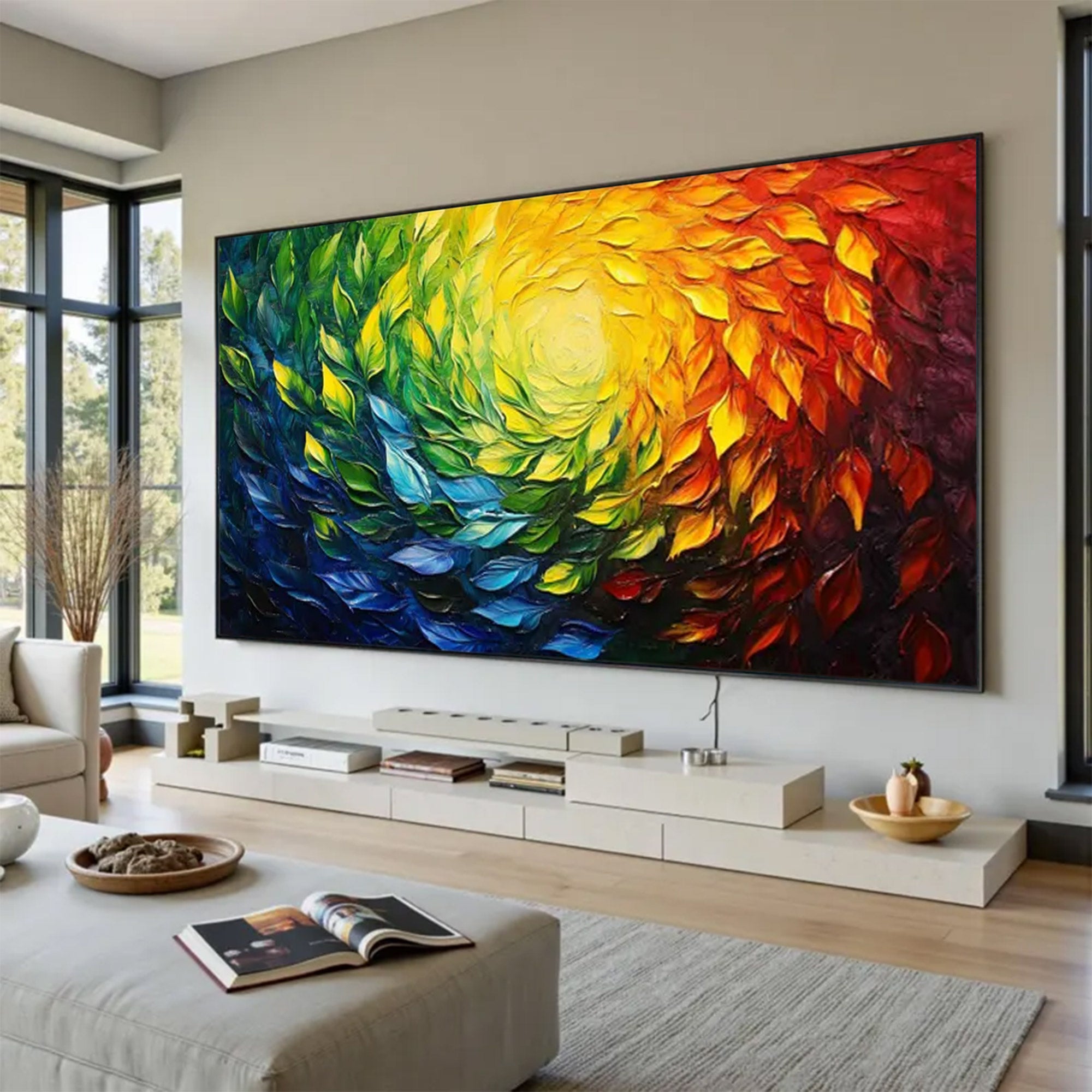 Large Colorful Swirl Painting | KelorArt #AG 156