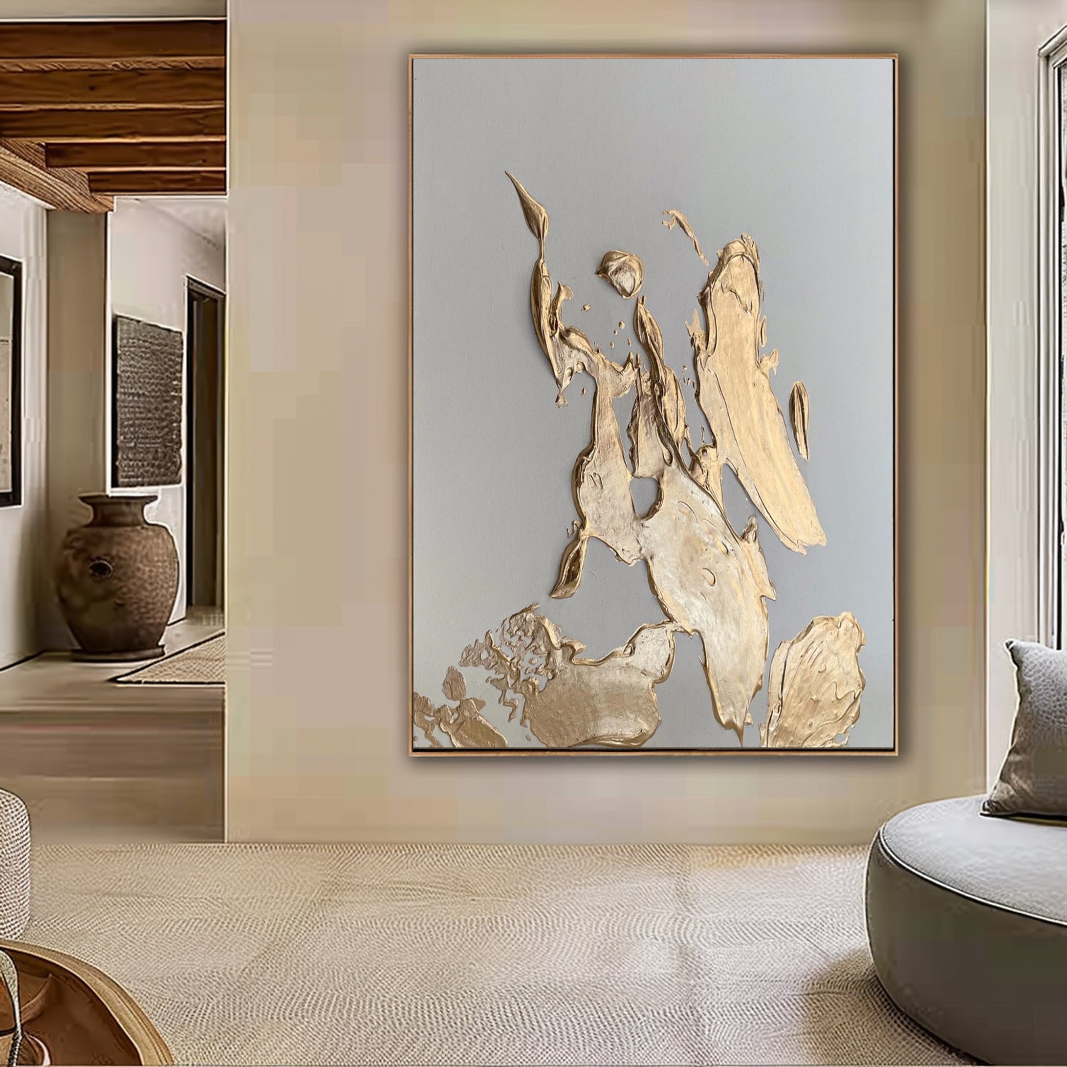 Luxury Abstract Wall Art Gold Accents for Stylish Interiors #MM028