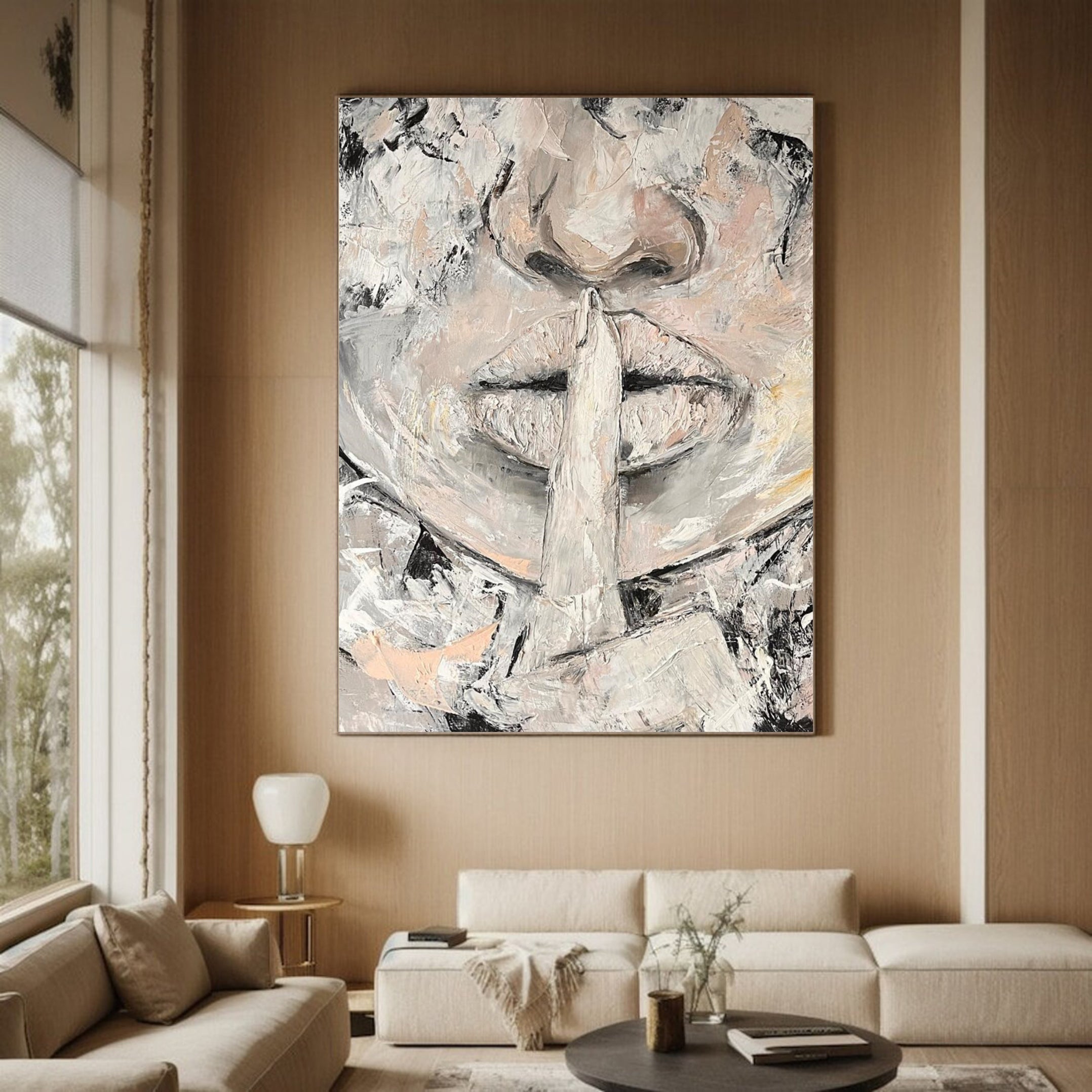 Abstract Face Silence Artwork Modern Minimalist Wall Art #HF005