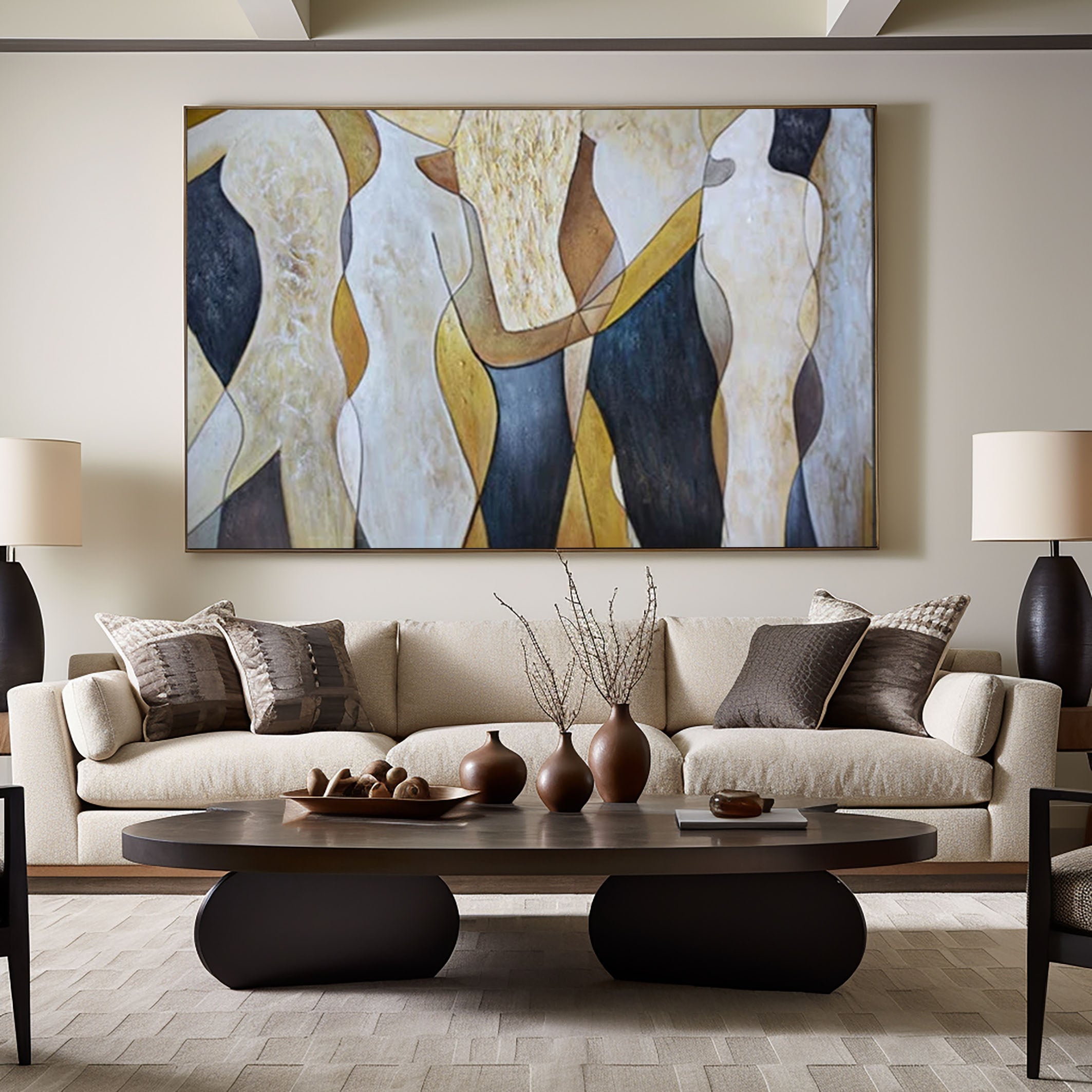 Abstract Figurative Canvas Large Contemporary Wall Art #AB049