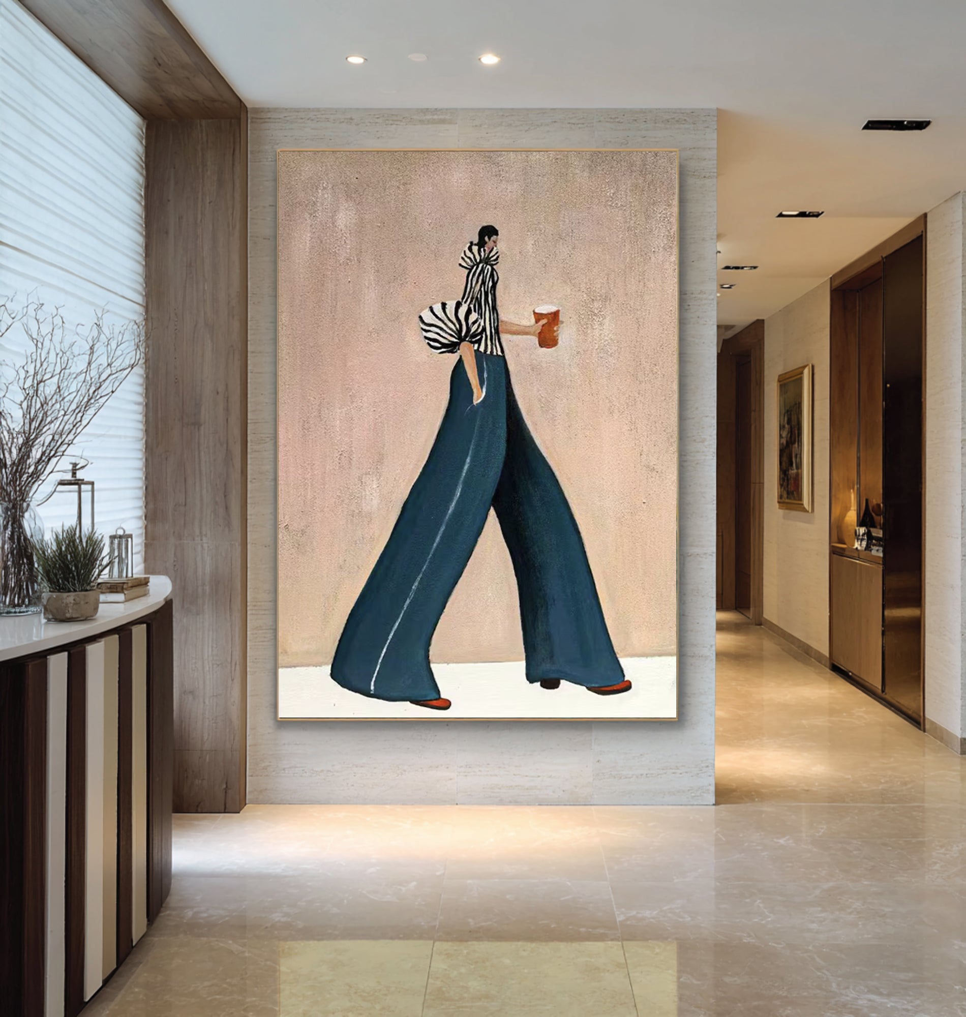 Large Abstract Woman Painting Contemporary Fashion Canvas Wall Decor