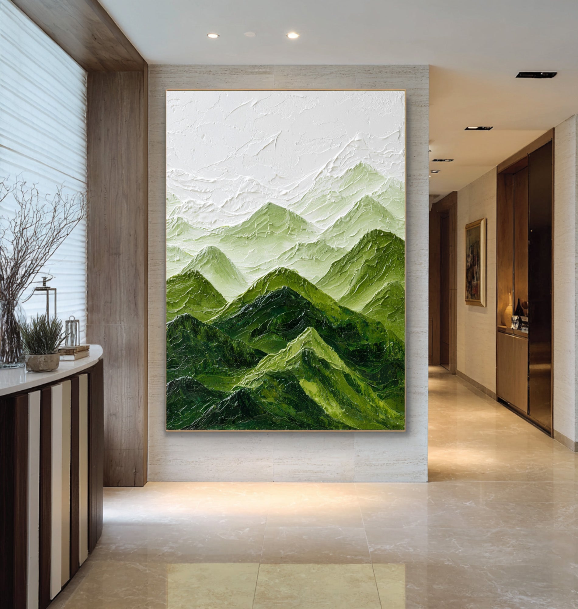 Large Abstract Green Landscape | KelorArt #CZ 005