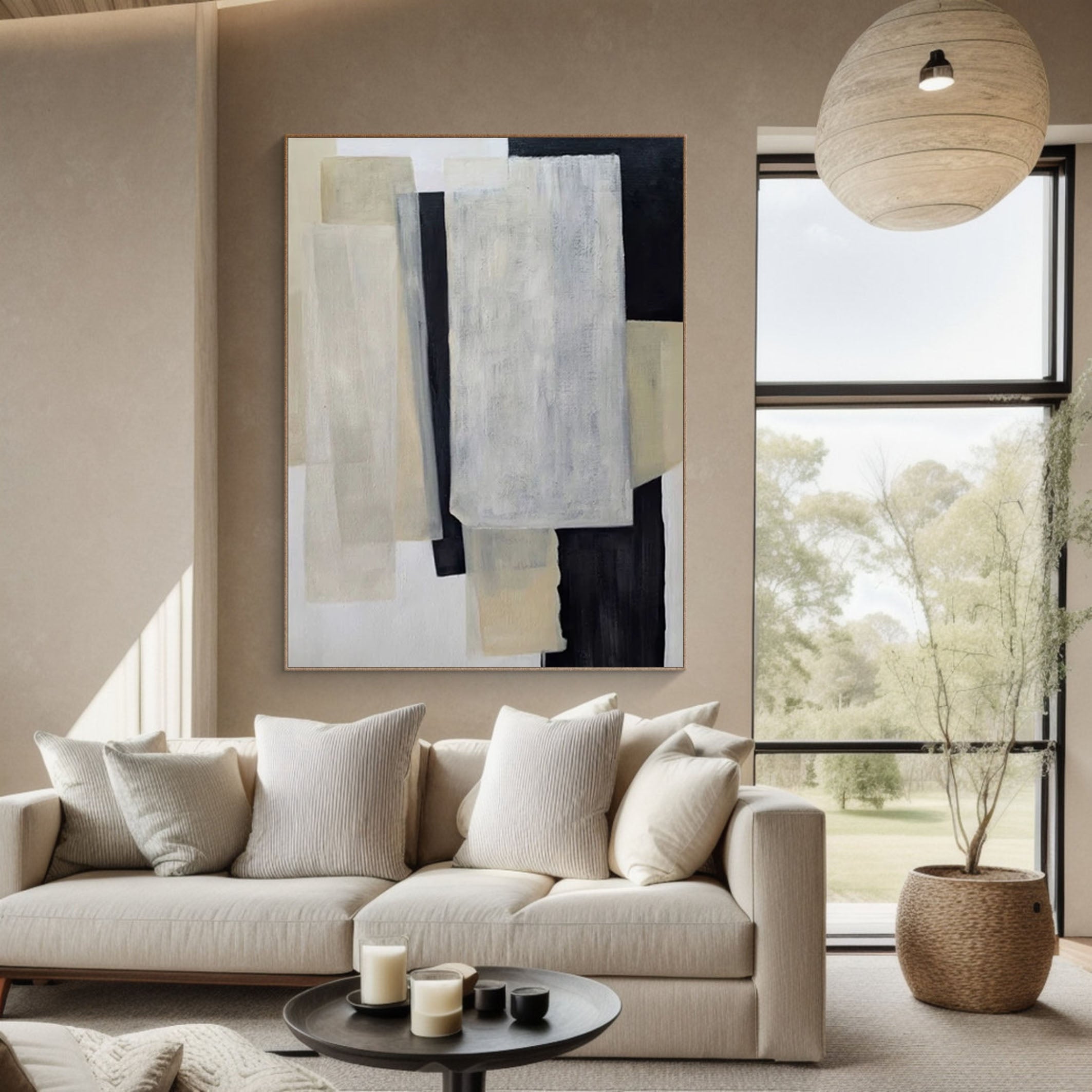 Neutral Modern Abstract Wall Art for Living Spaces #MM177