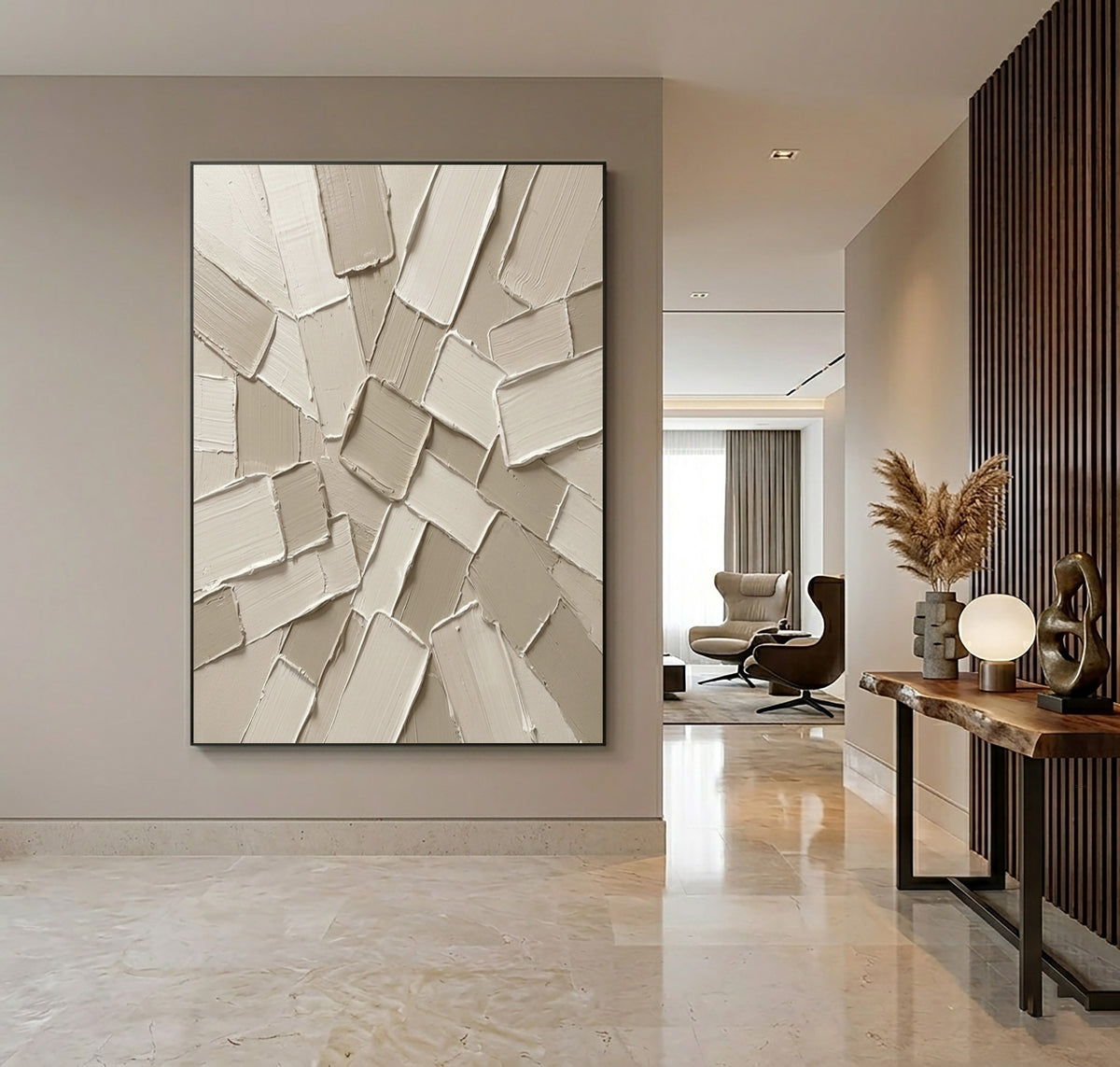 Light Breaking Through Every Layer Large Abstract Textured Wall Art Sculptural Relief Modern Luxury Interior Decor