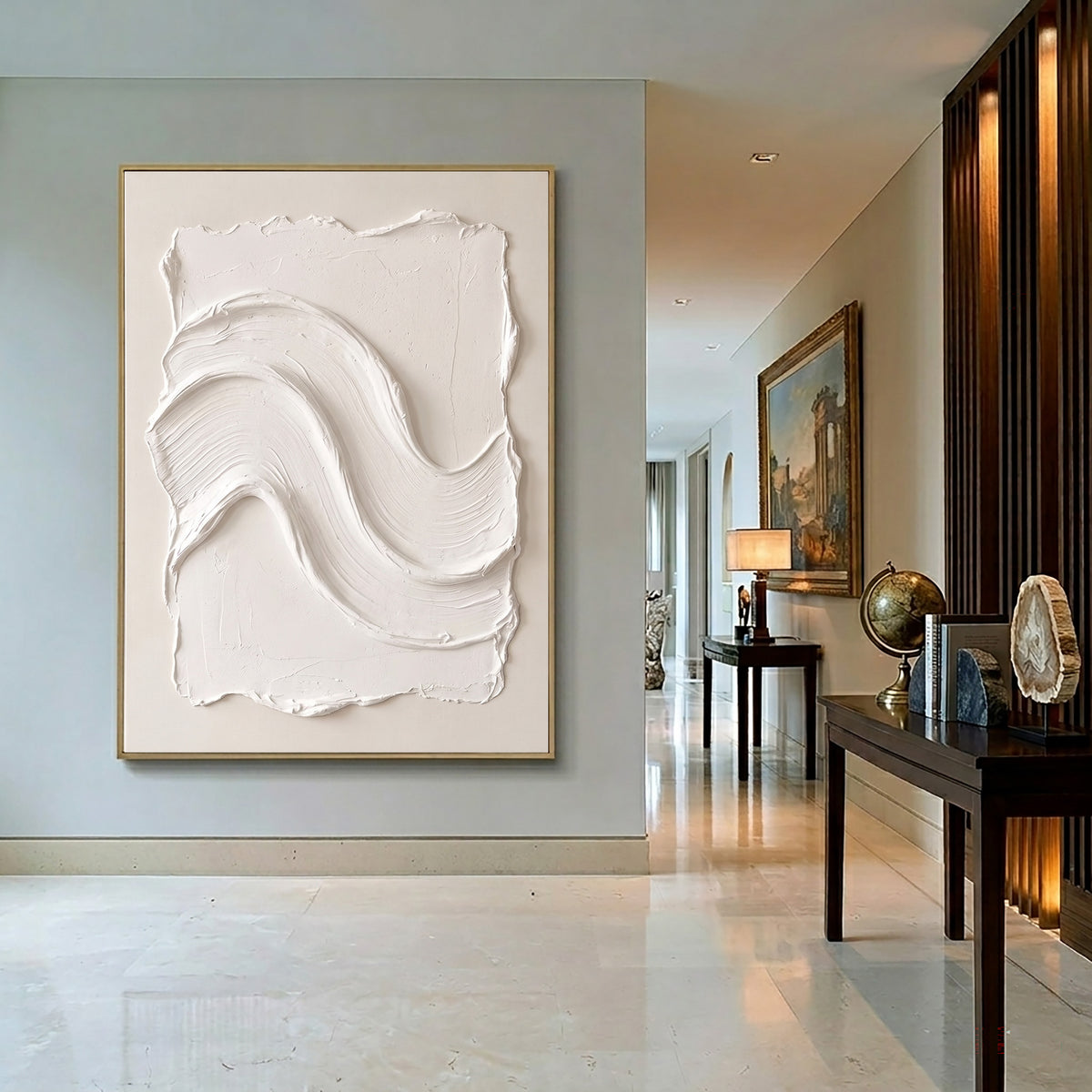Large Quiet Luxury Abstract Wall Art Textured Oil Painting Minimalist Neutral Artwork Modern Interior Decor