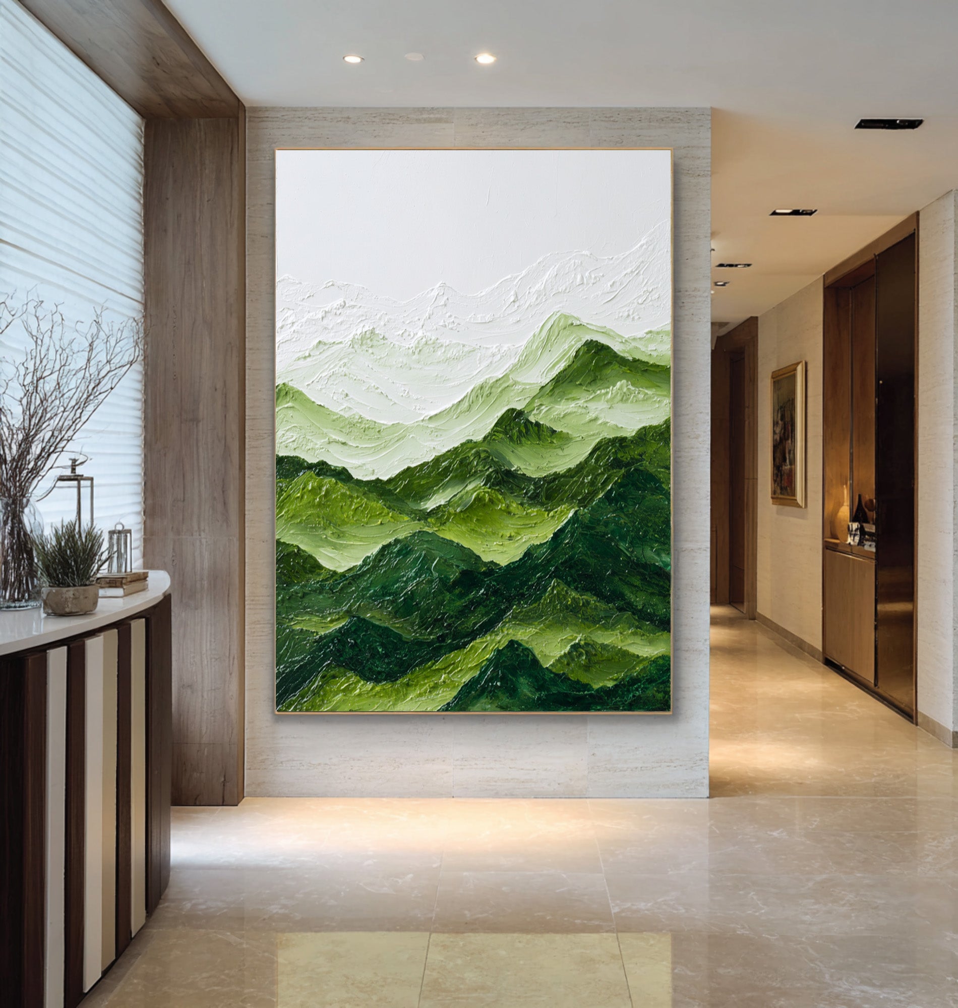 Abstract Large Green Hills Art | KelorArt #CZ 001
