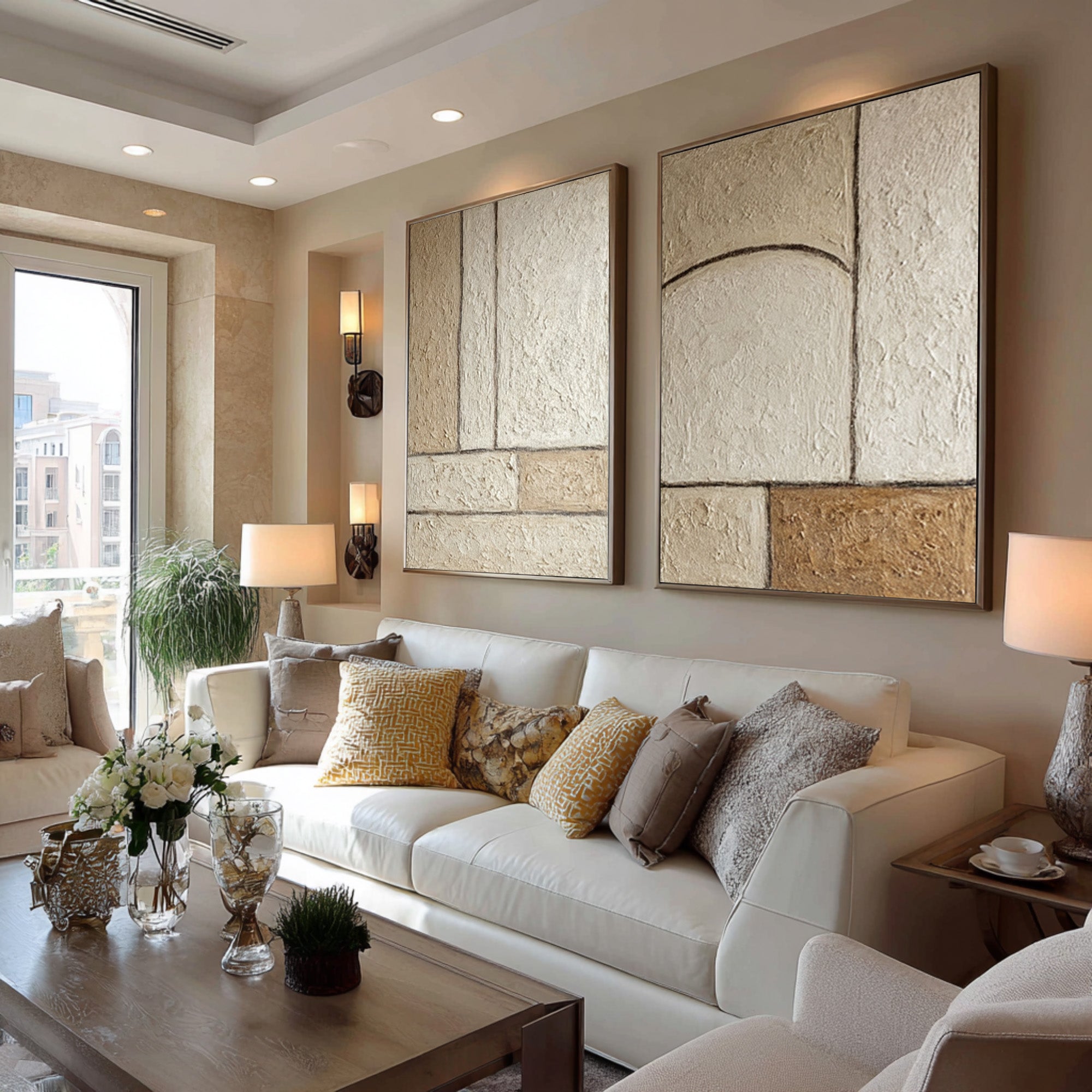 Large Textured Geometric Duo | KelorArt #CZ 002