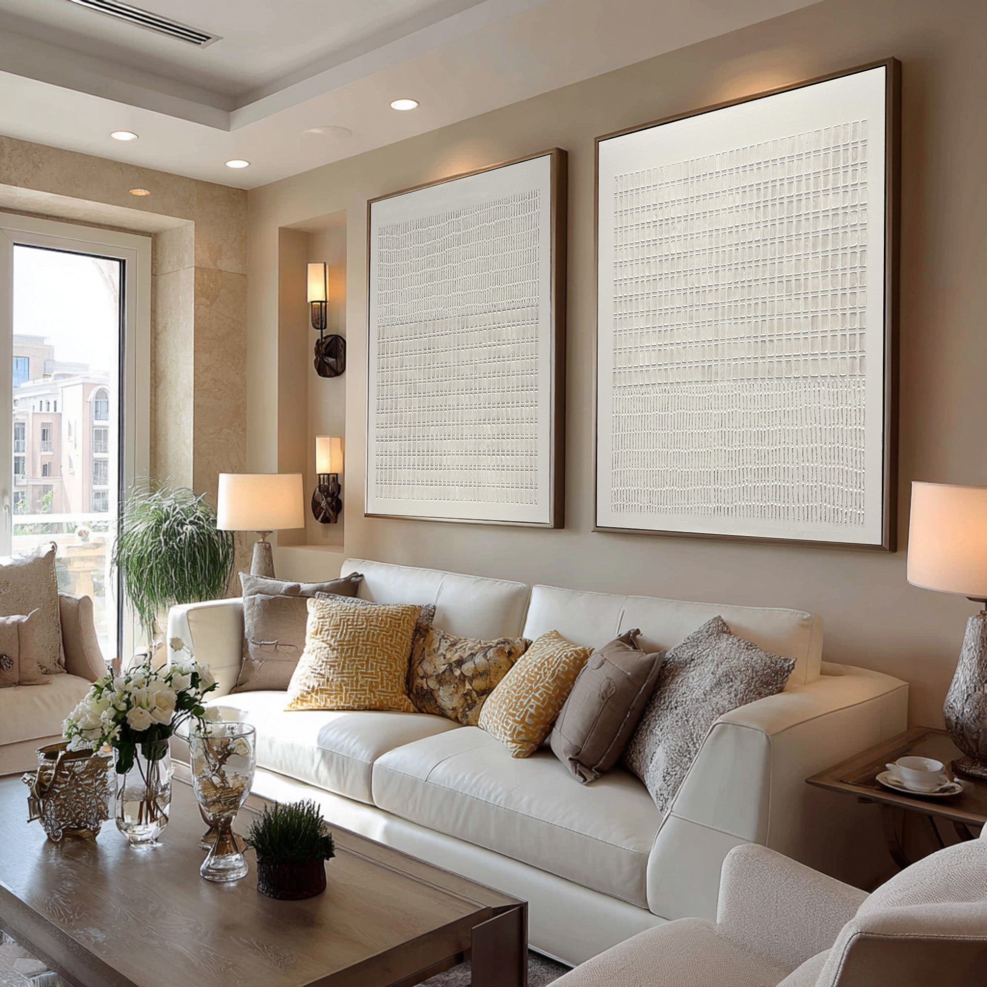 Neutral Textured Abstract Wall Art - Set of 2 | KelorArt