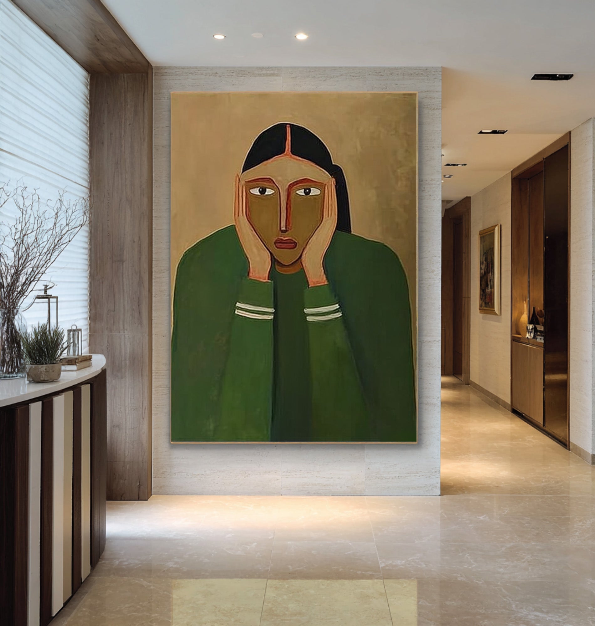 Figurative Portrait Oil Painting - Statement Wall Art | KelorArt