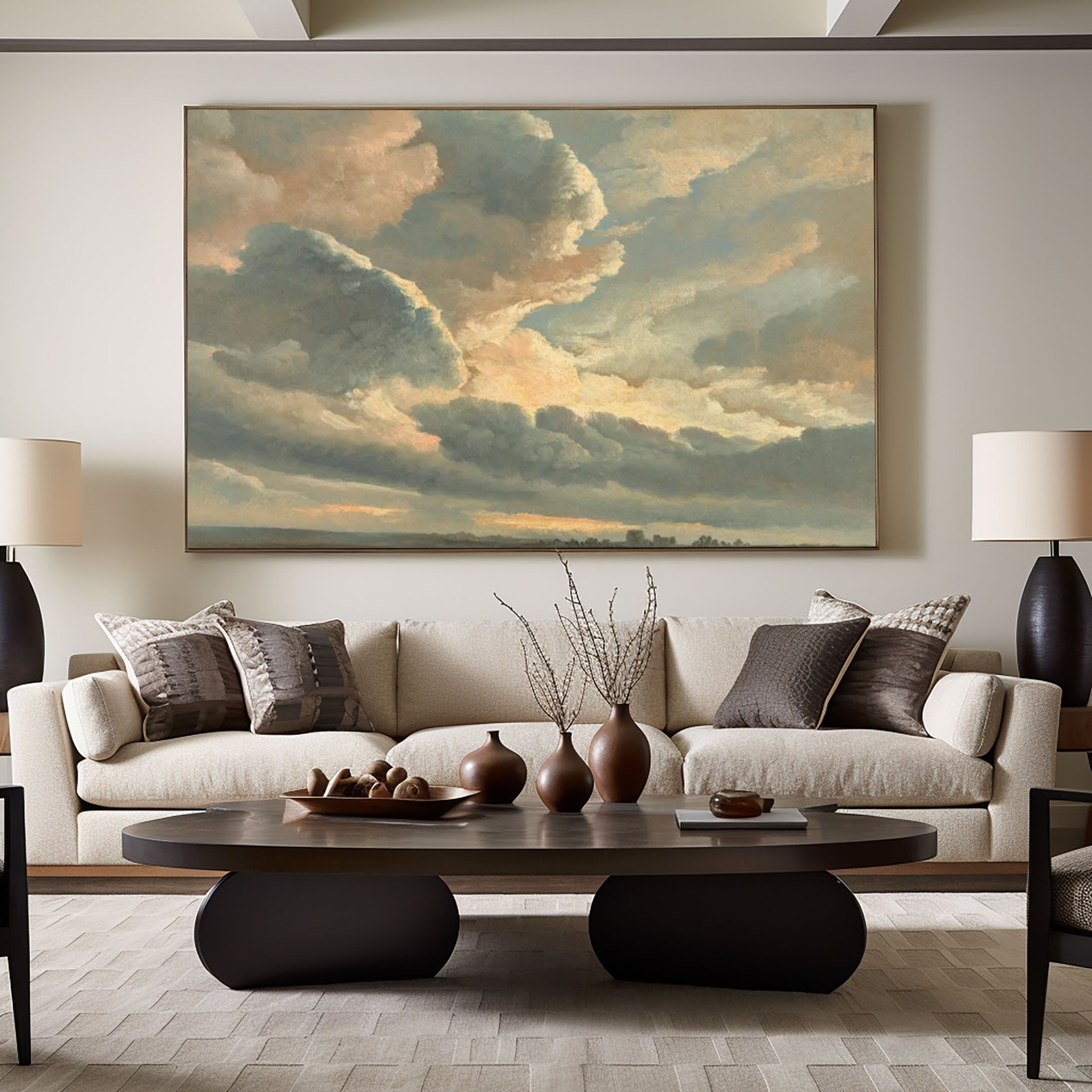 Elegant Abstract Cloud Landscape Wall Art for Minimalist Interiors #SP003