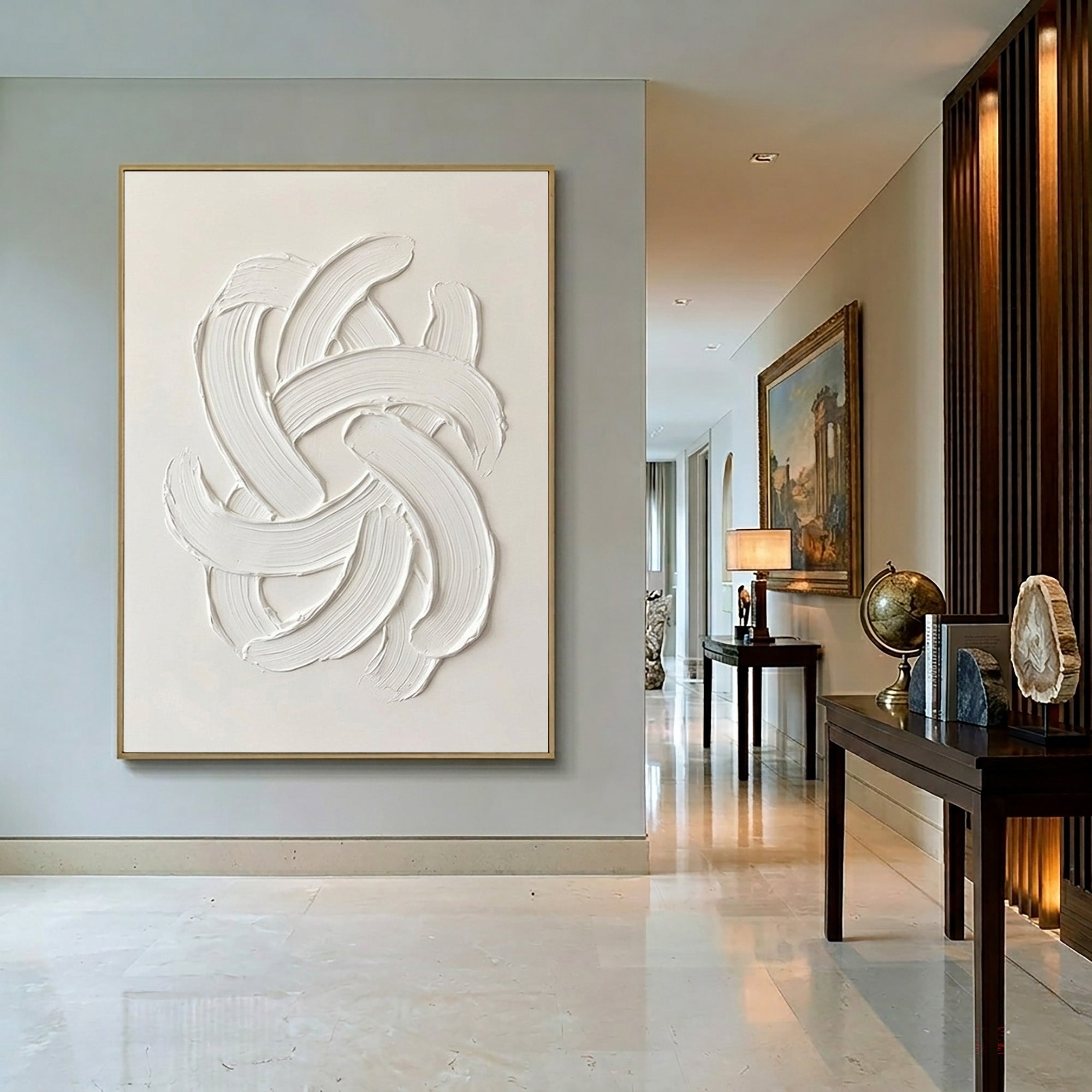 Large Quiet Luxury Abstract Wall Art Textured Oil Painting Minimalist Contemporary Artwork Modern Neutral Interior Decor Living Room