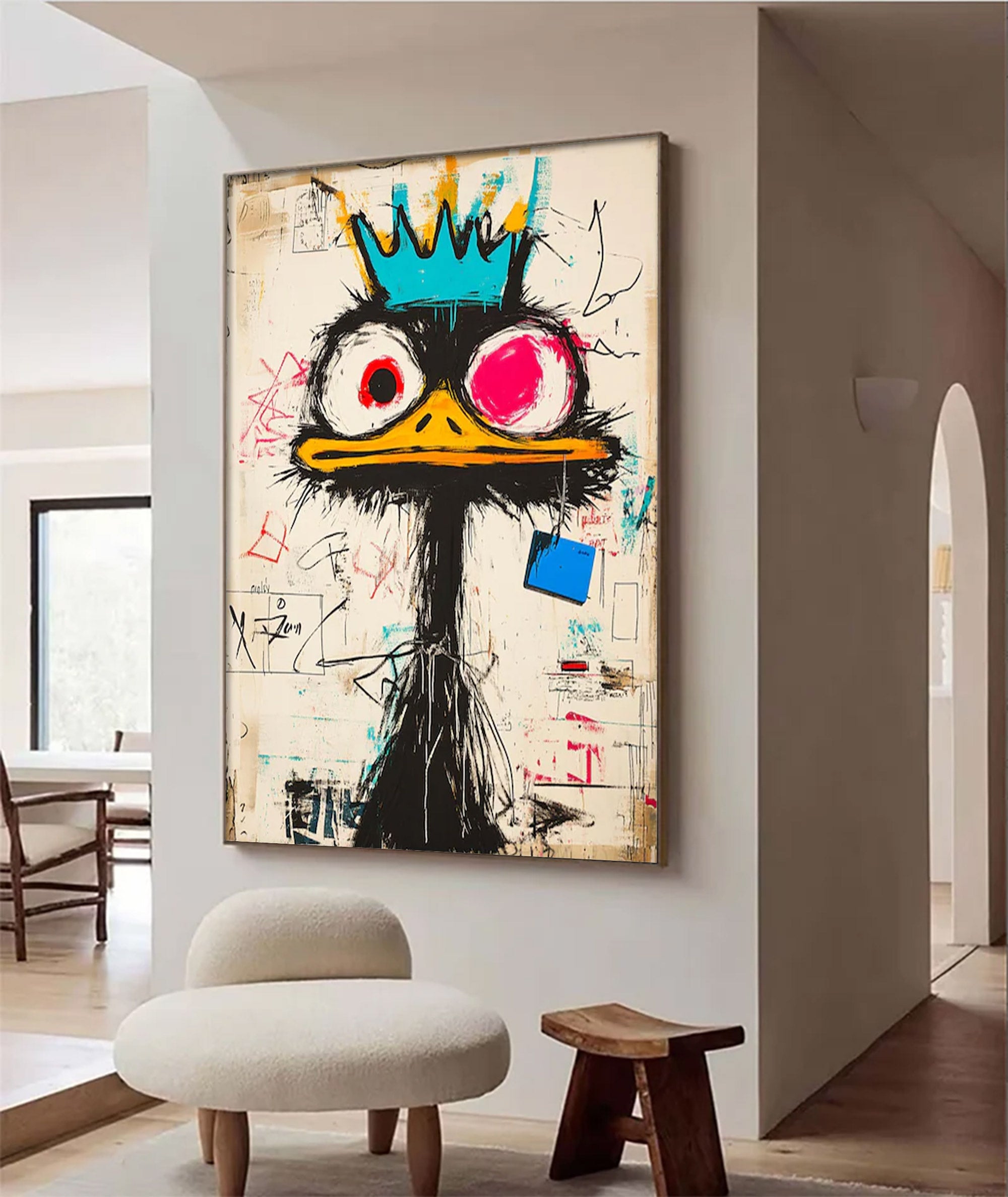 Large Graffiti Bird Painting | KelorArt #AG 138