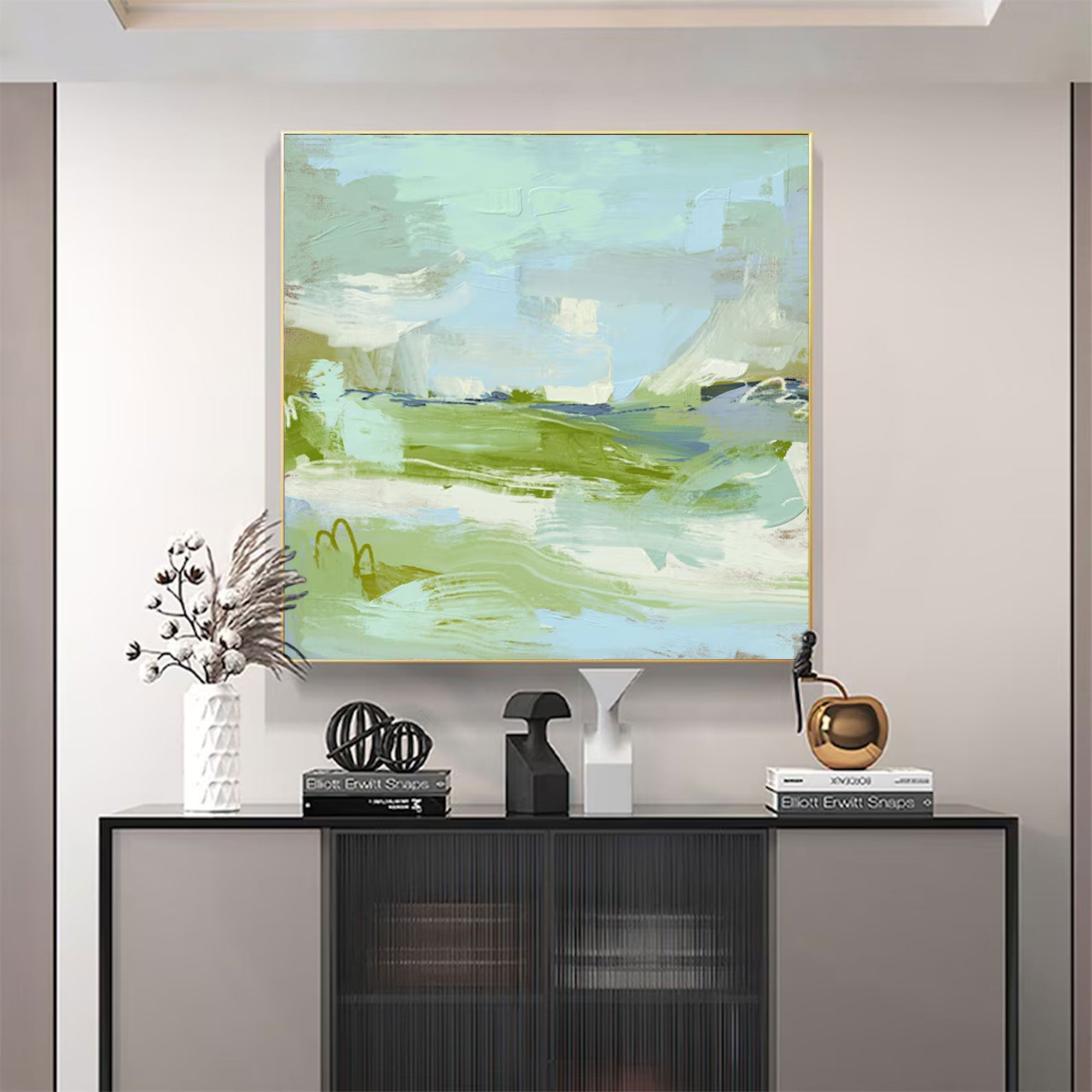 Large Green Abstract Painting | KelorArt #AG 165