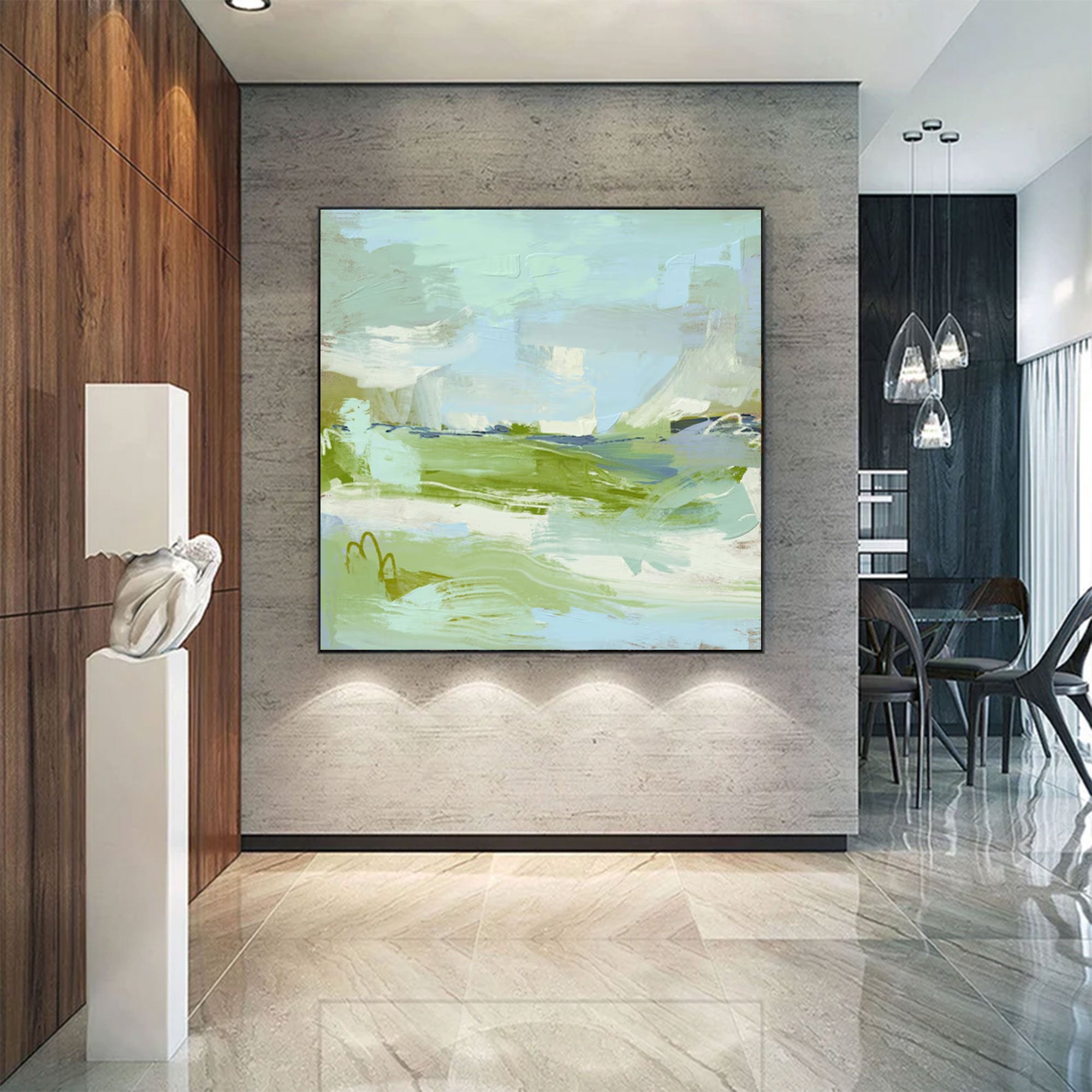 Large Green Abstract Painting | KelorArt #AG 165