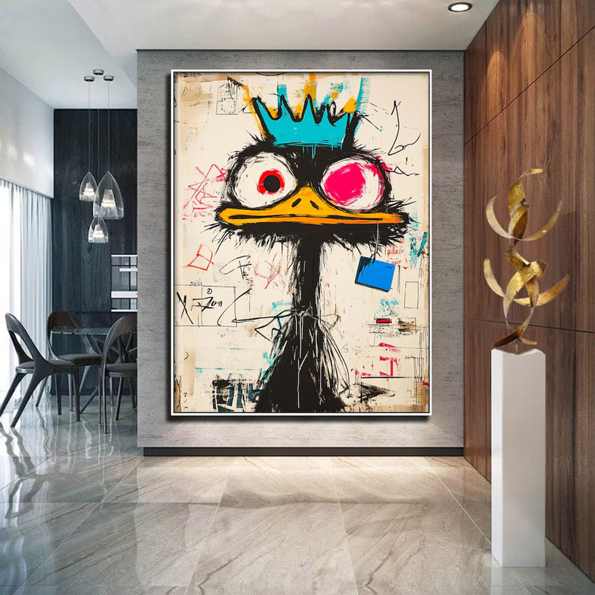 Large Graffiti Bird Painting | KelorArt #AG 138