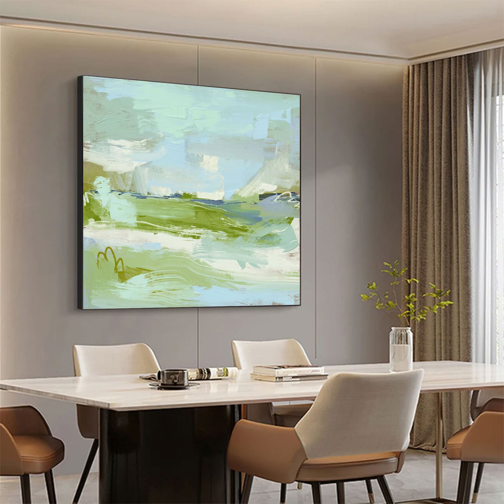 Large Green Abstract Painting | KelorArt #AG 165