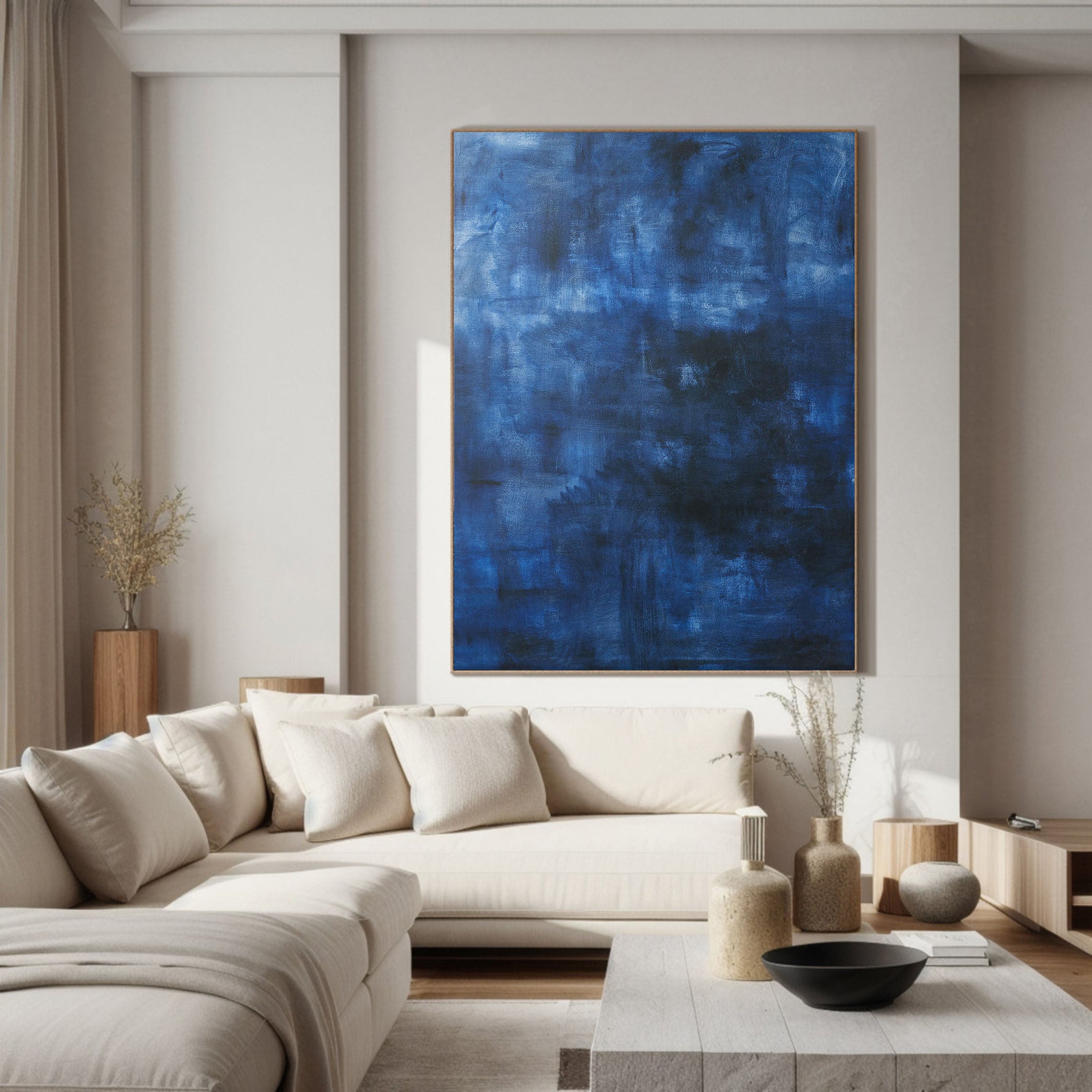 Deep Blue Abstraction, Modern Minimalist Wall Art #MM355