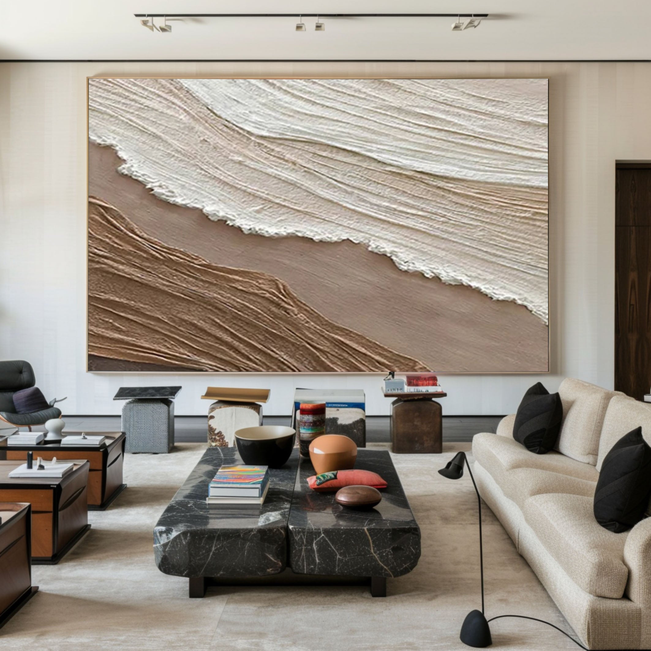 Dynamic Textured Wave Painting for Modern Homes