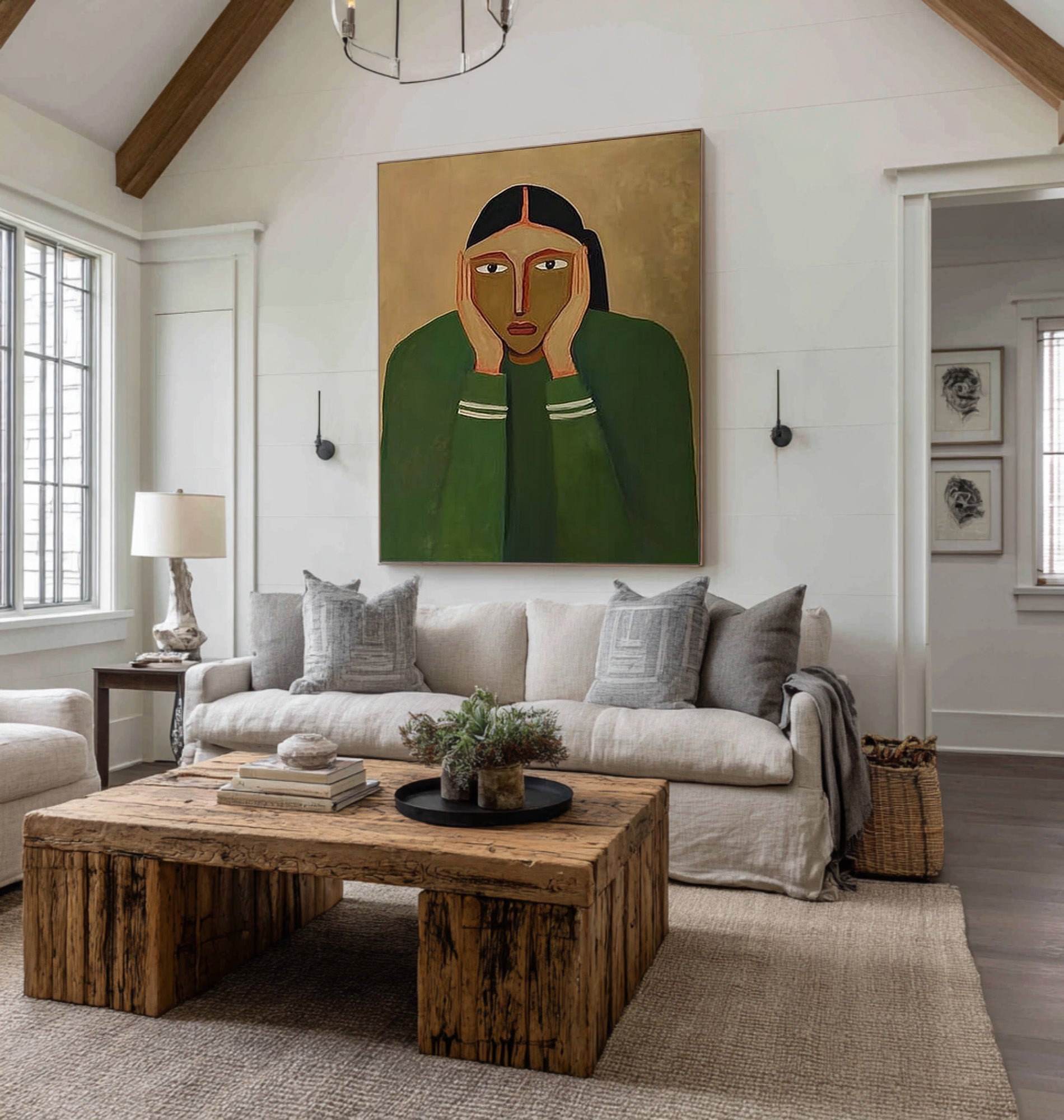 Figurative Portrait Oil Painting - Statement Wall Art | KelorArt