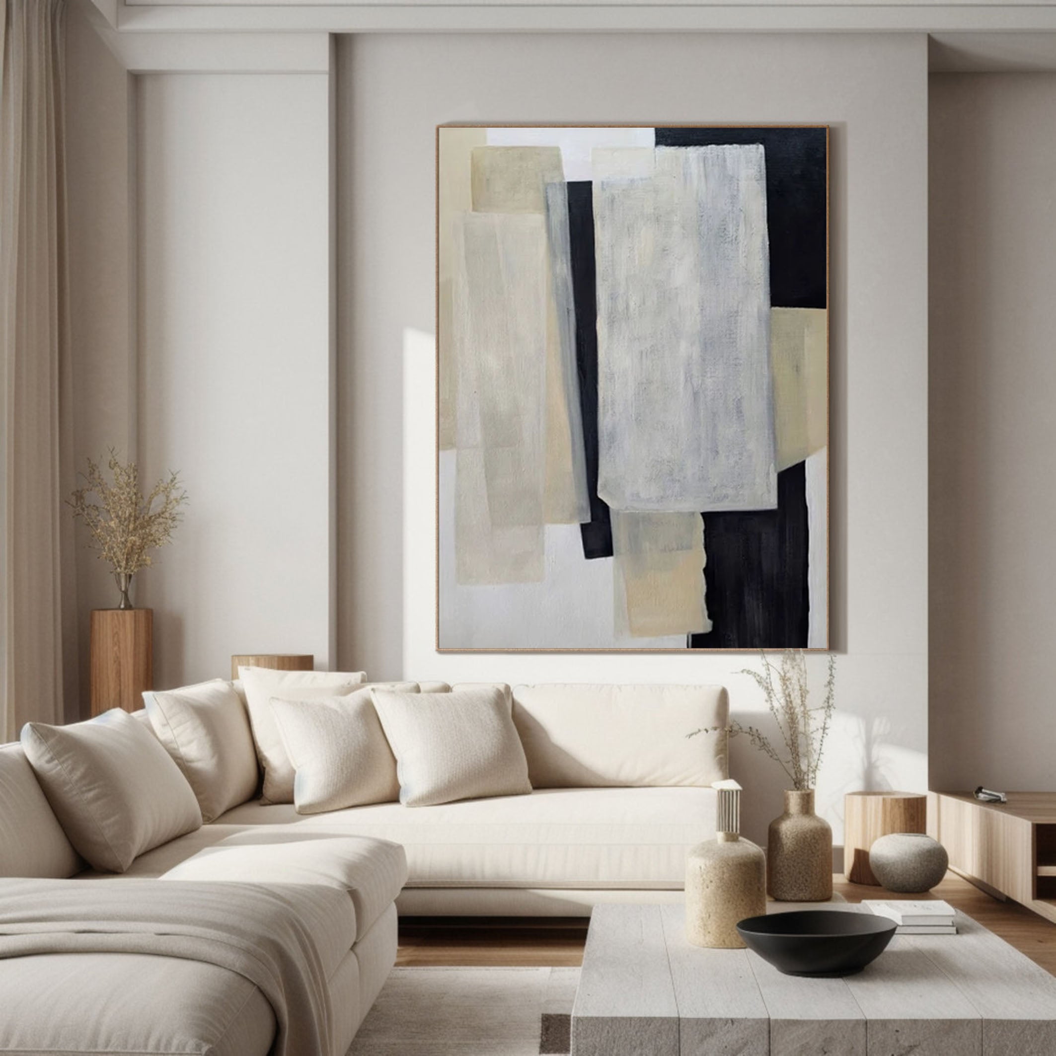 Neutral Modern Abstract Wall Art for Living Spaces #MM177