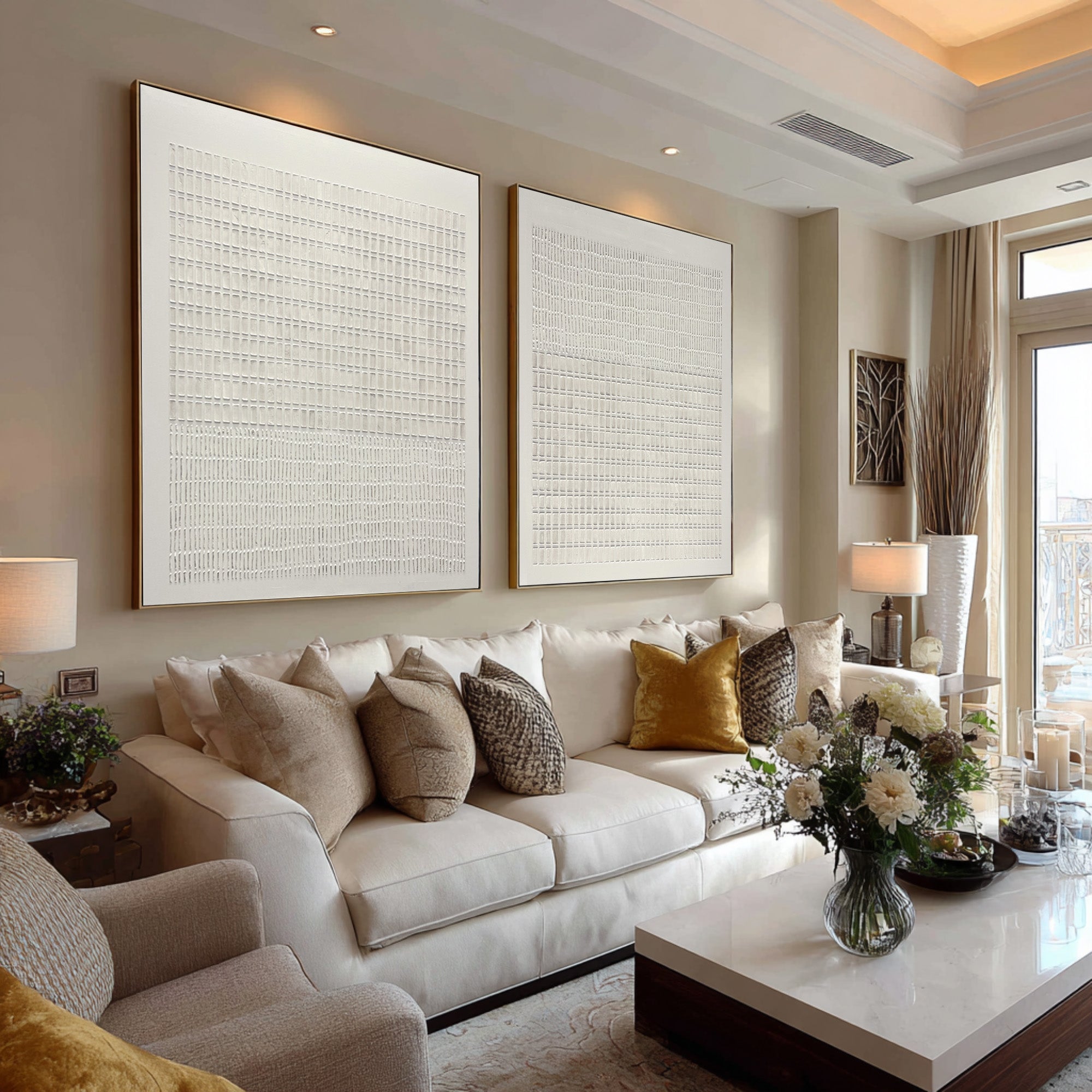 Neutral Textured Abstract Wall Art - Set of 2 | KelorArt