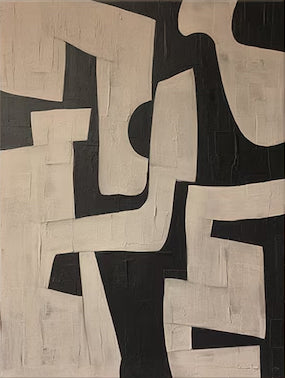 Abstract Large Black and Beige Painting | KelorArt #AG 105