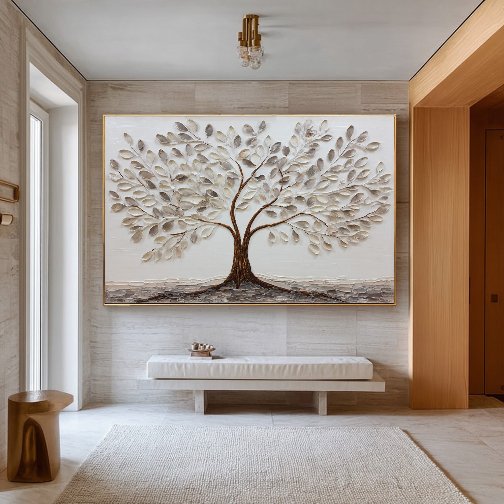 Minimalist Tree Oil Painting on Canvas #CZ 027