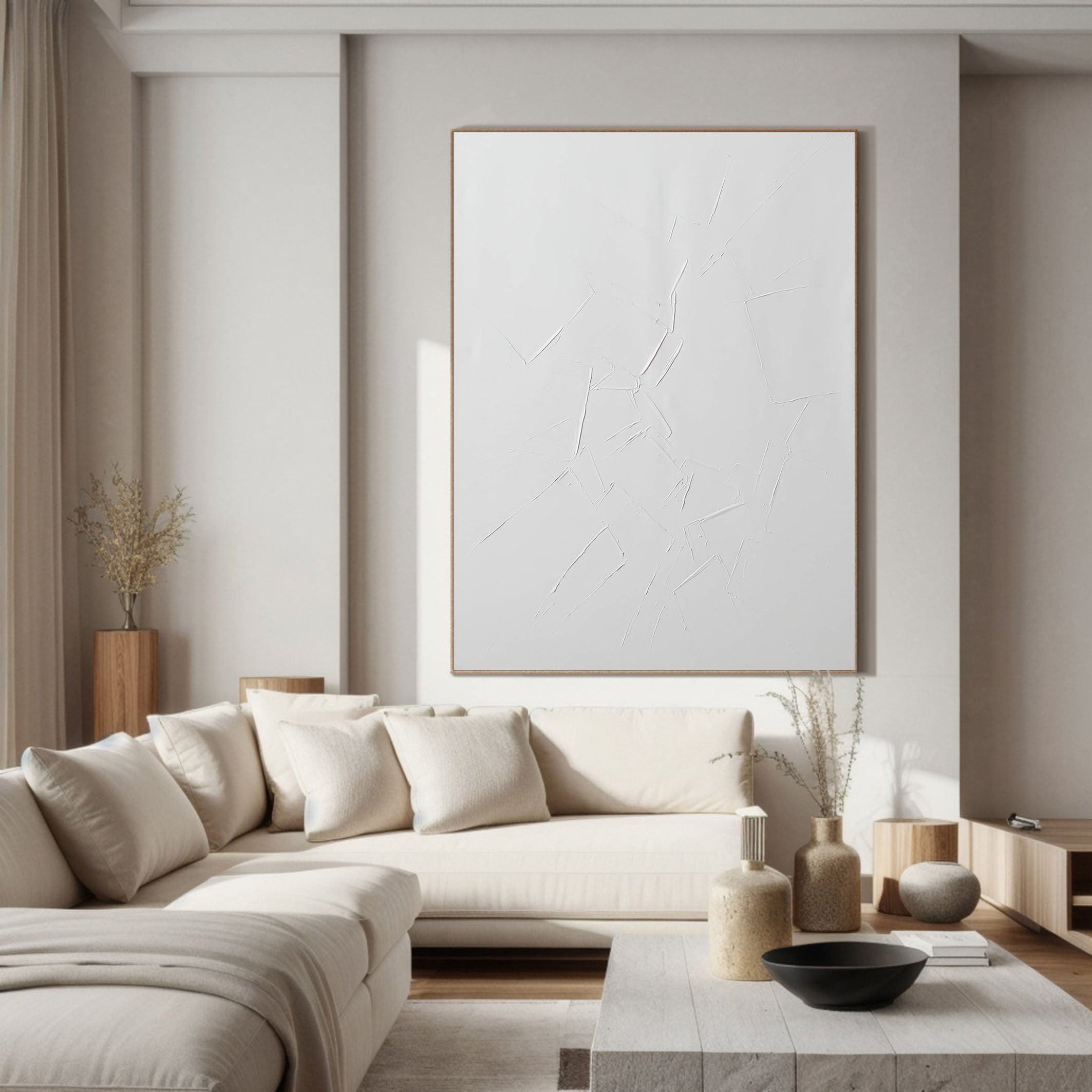 Textural White on White, Impasto Art, Contemporary Wall Decor #MM357