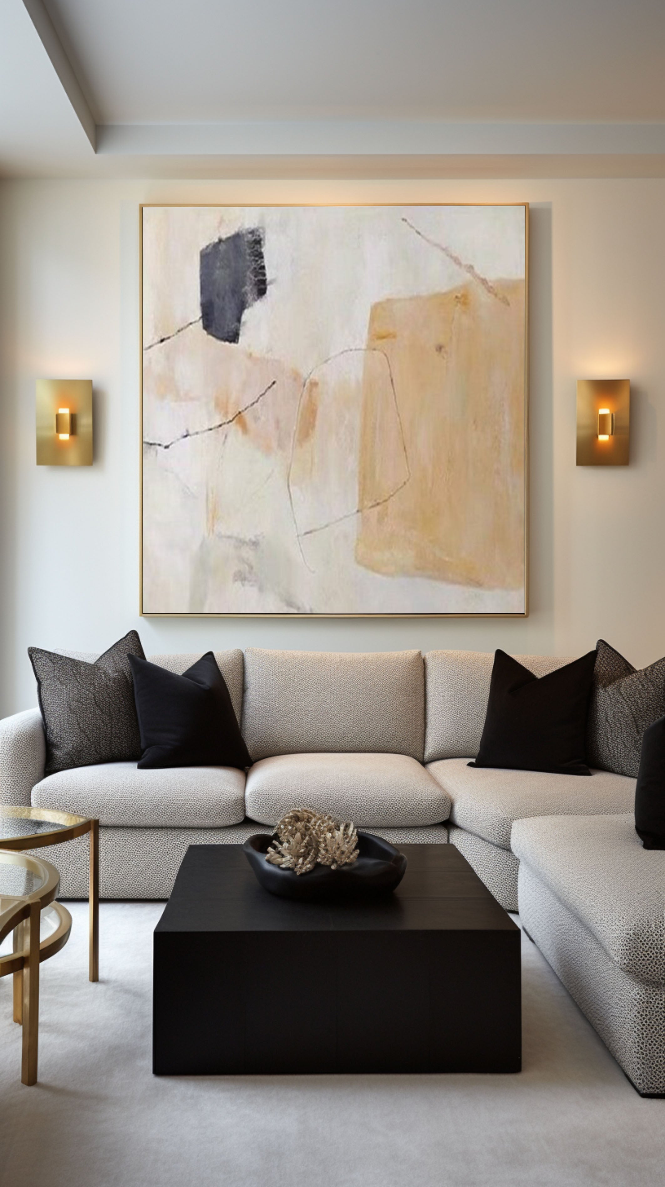 Contemporary Abstract Wall Art in Neutral Tones #MM175