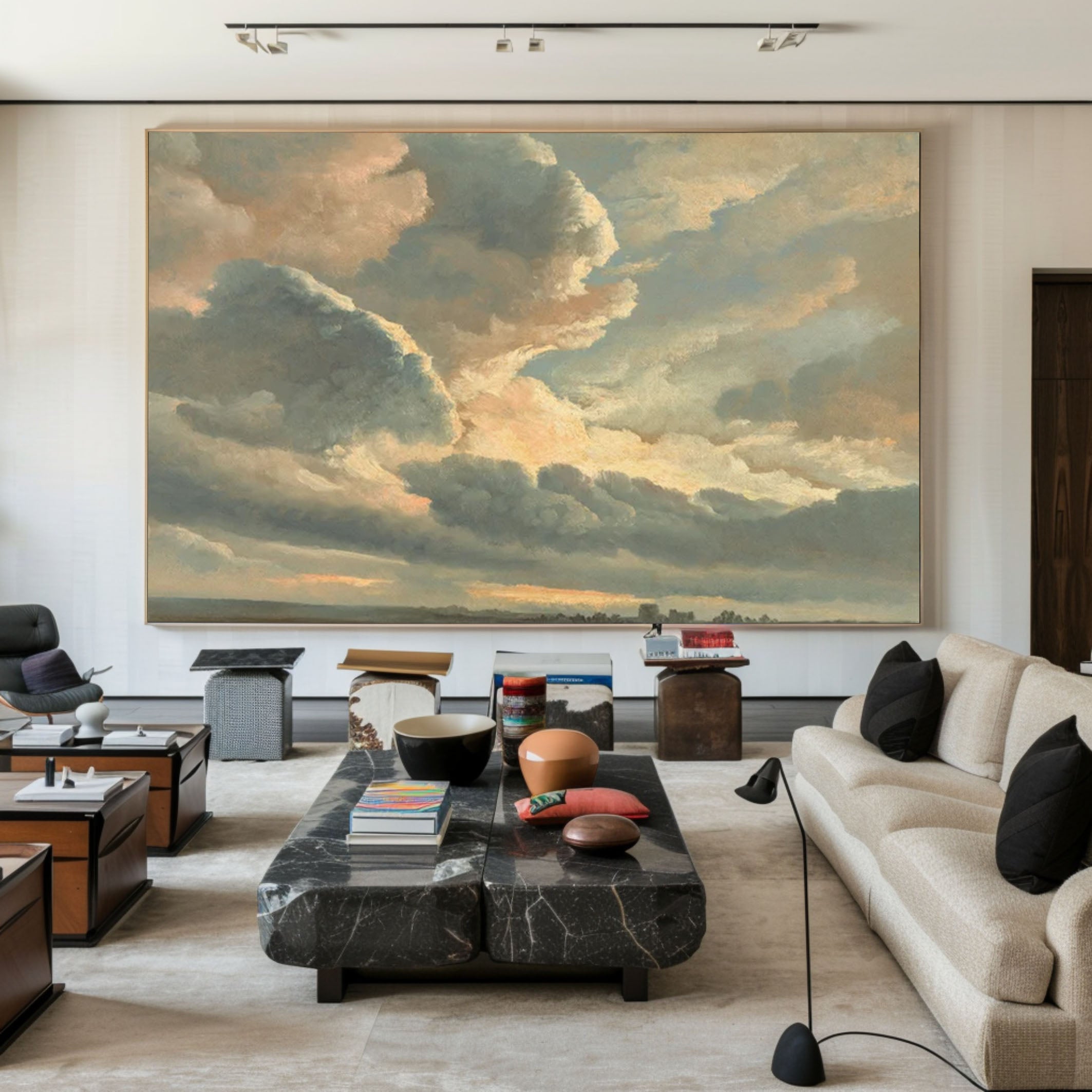 Elegant Abstract Cloud Landscape Wall Art for Minimalist Interiors