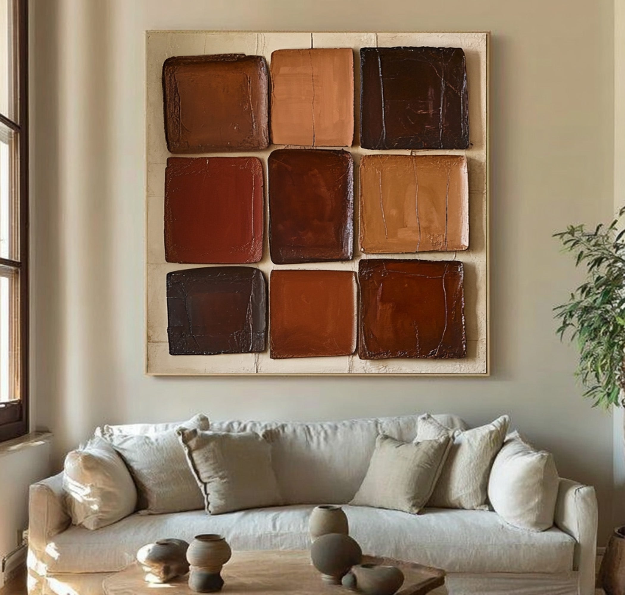 Large Textured 9-Square Art | KelorArt #CZ 008