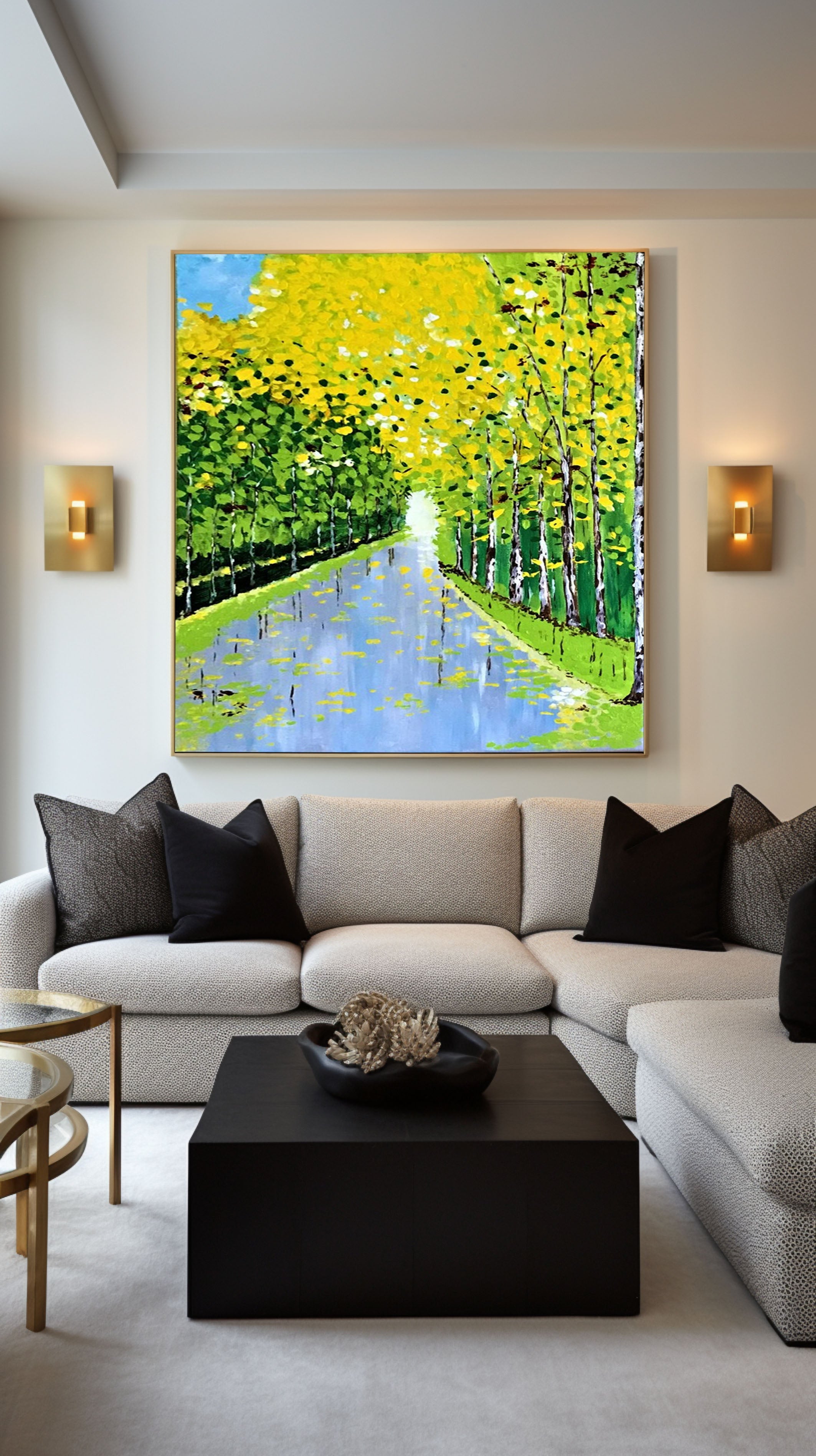 Tranquil Forest Path Wall Art for Elegant Living Rooms #TP049