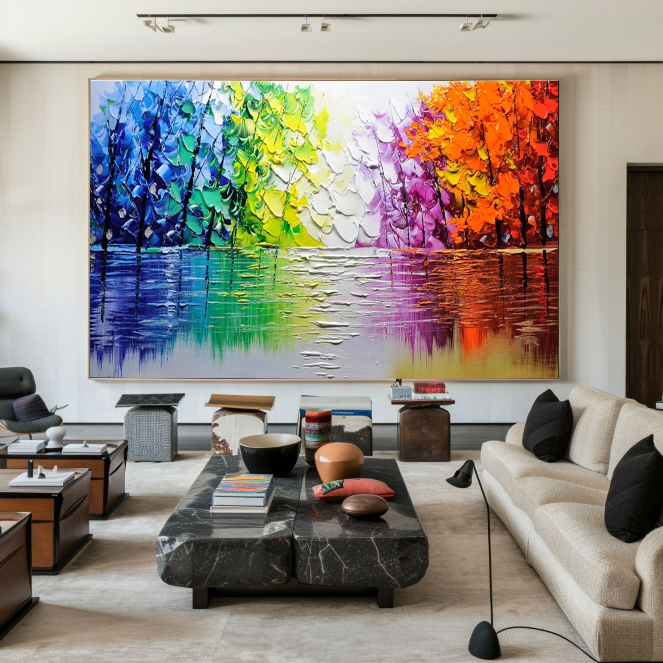 Colorful Abstract Tree Wall Art for Minimalist Homes