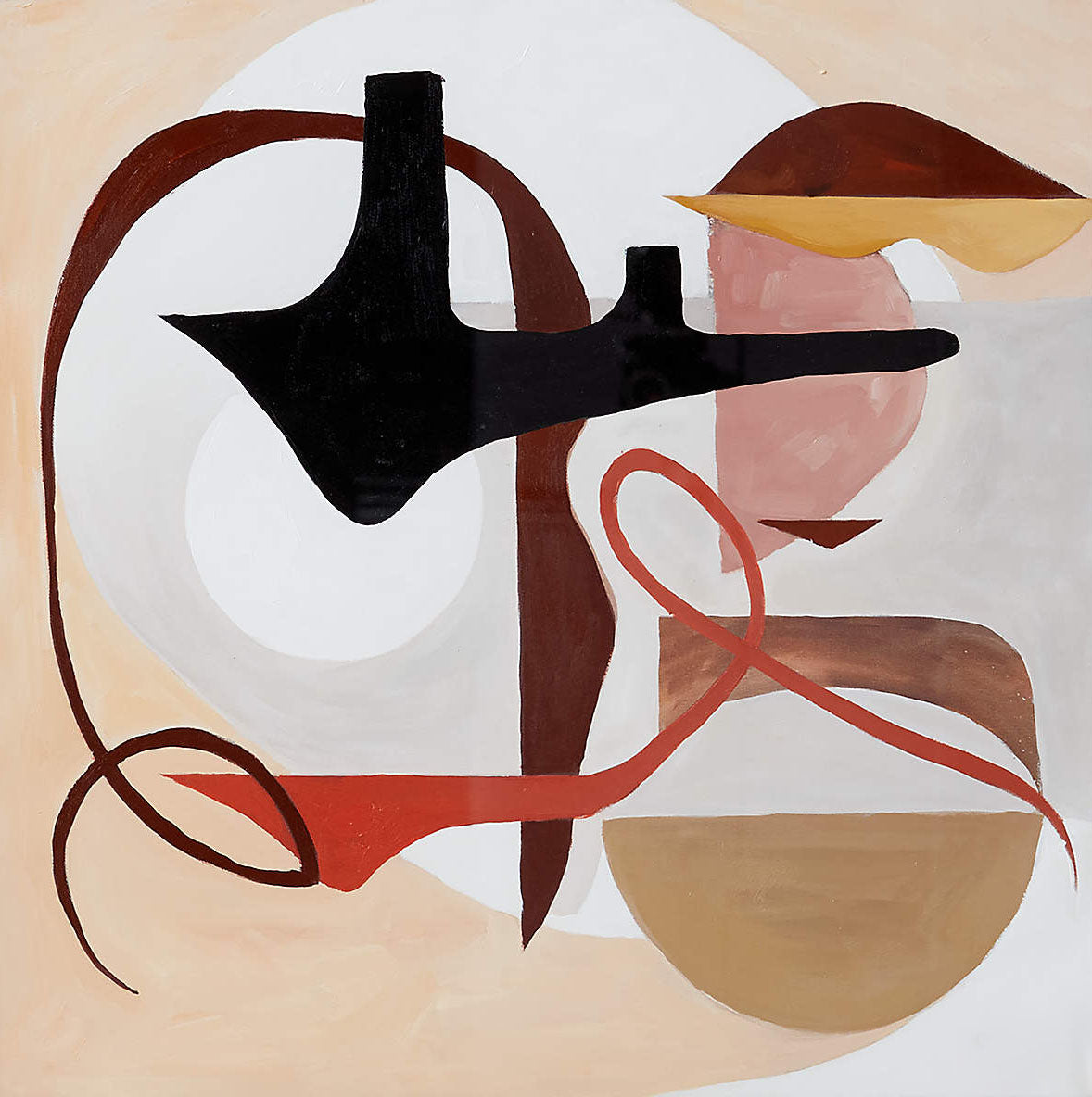 Warm Abstract with Balanced Shapes, Contemporary Wall Art #MM392