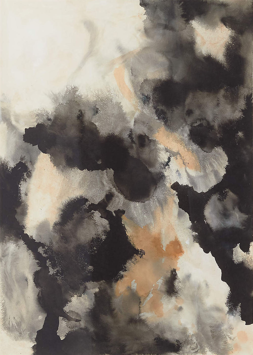 Light and Dark Abstract Cloud Forms, Contemporary Art #MM360