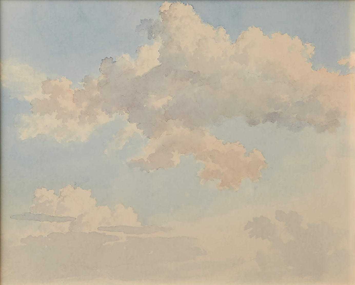 Horizontal Cloudscape with Diffused Light, Contemporary canvas #MM367