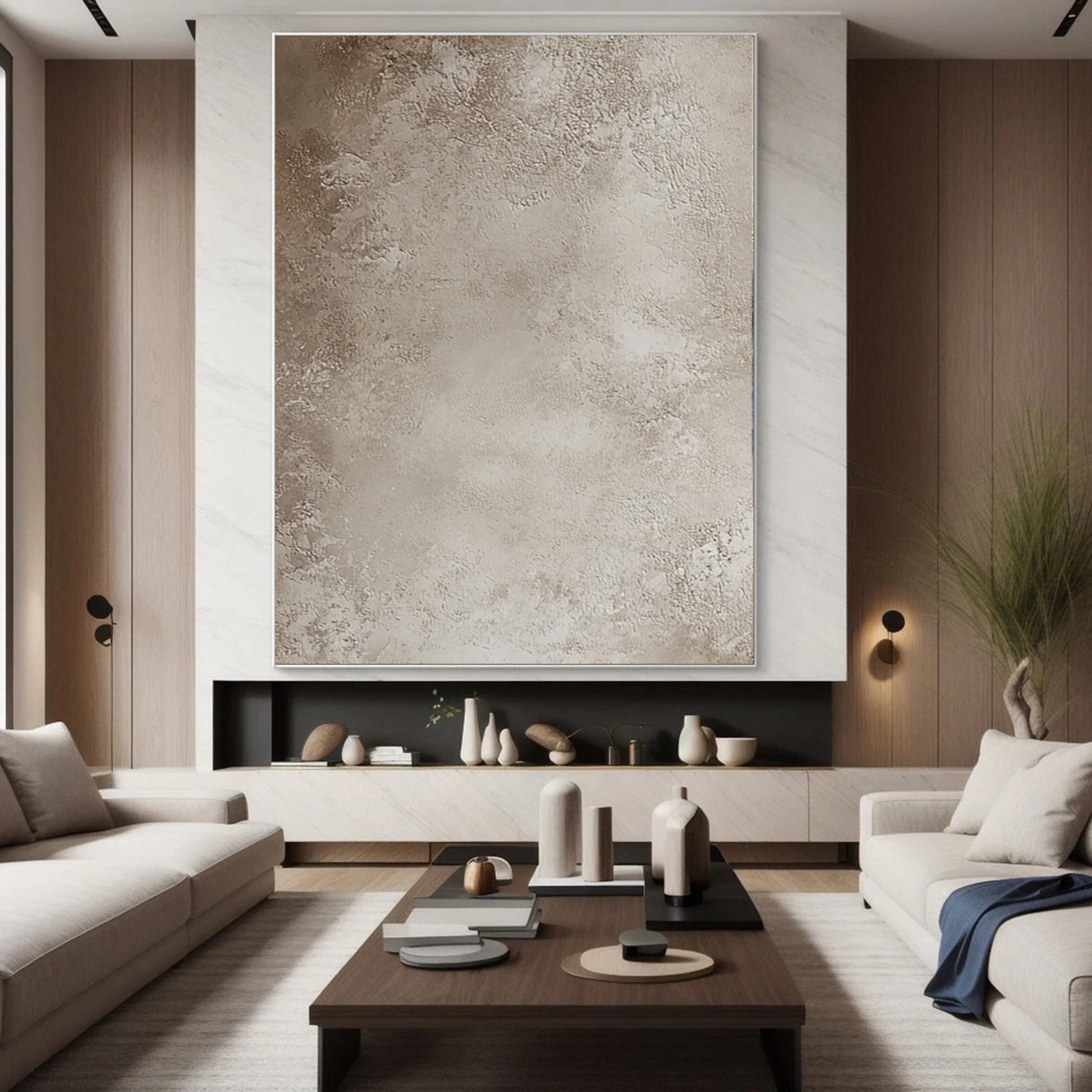 Neutral Tone Wabi Sabi Wall Art for Elegant Spaces #AB028