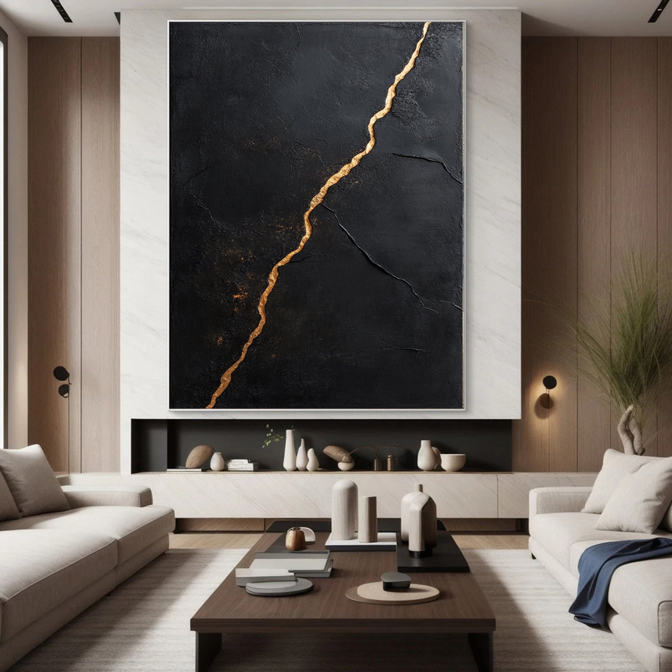 Modern Black & Gold Canvas Art