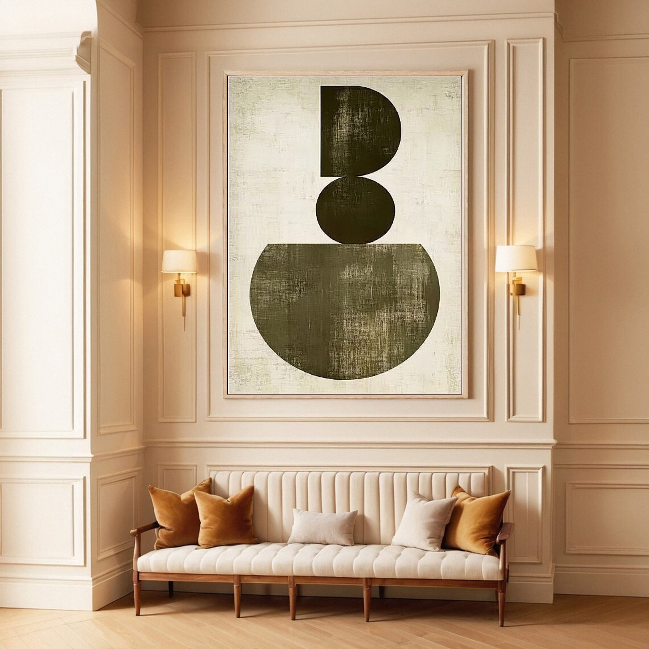 Modern Abstract Wall Art Neutral Geometric Statement #MM138