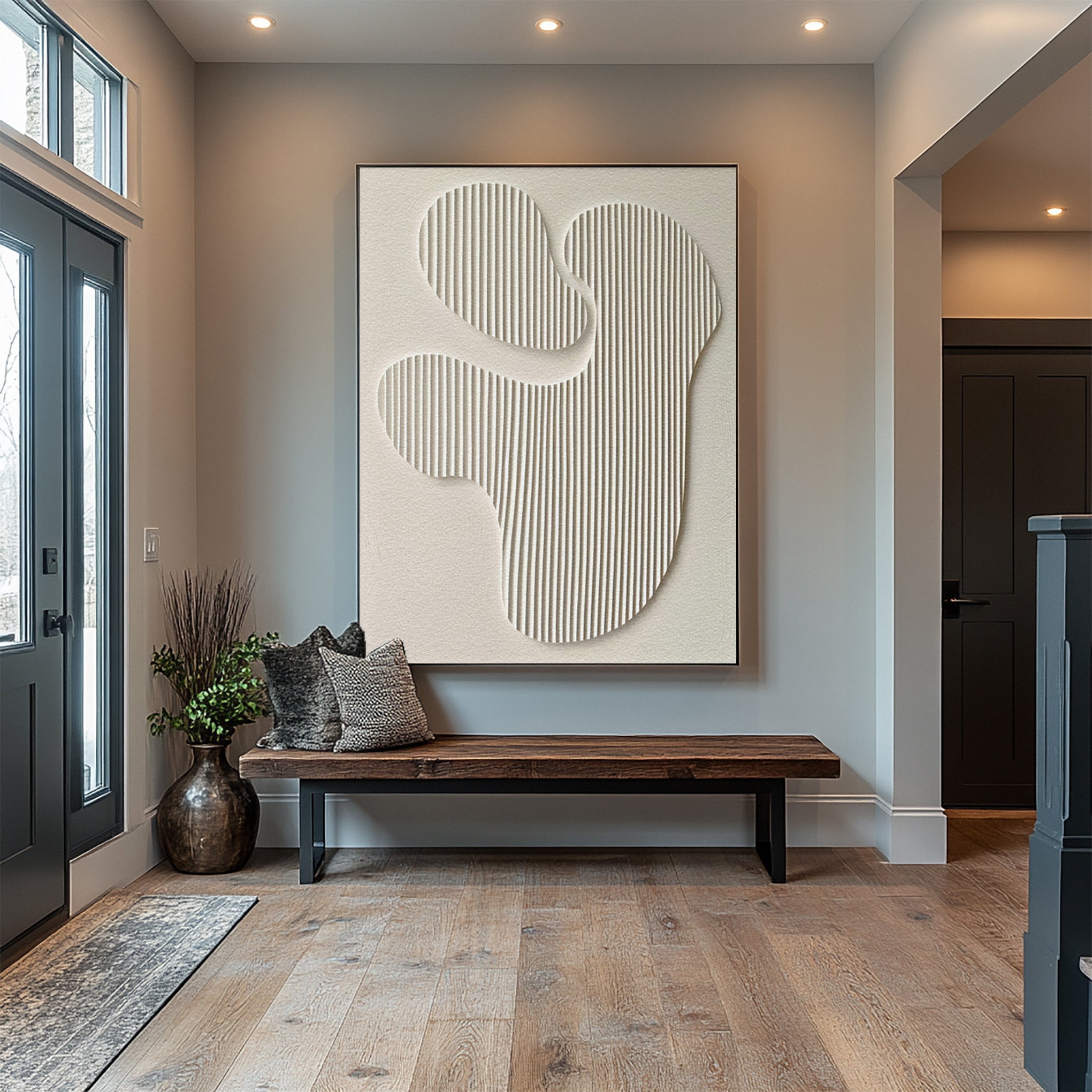 Ethereal Flow: Neutral Canvas with Sculpted Organic Shapes #MM609