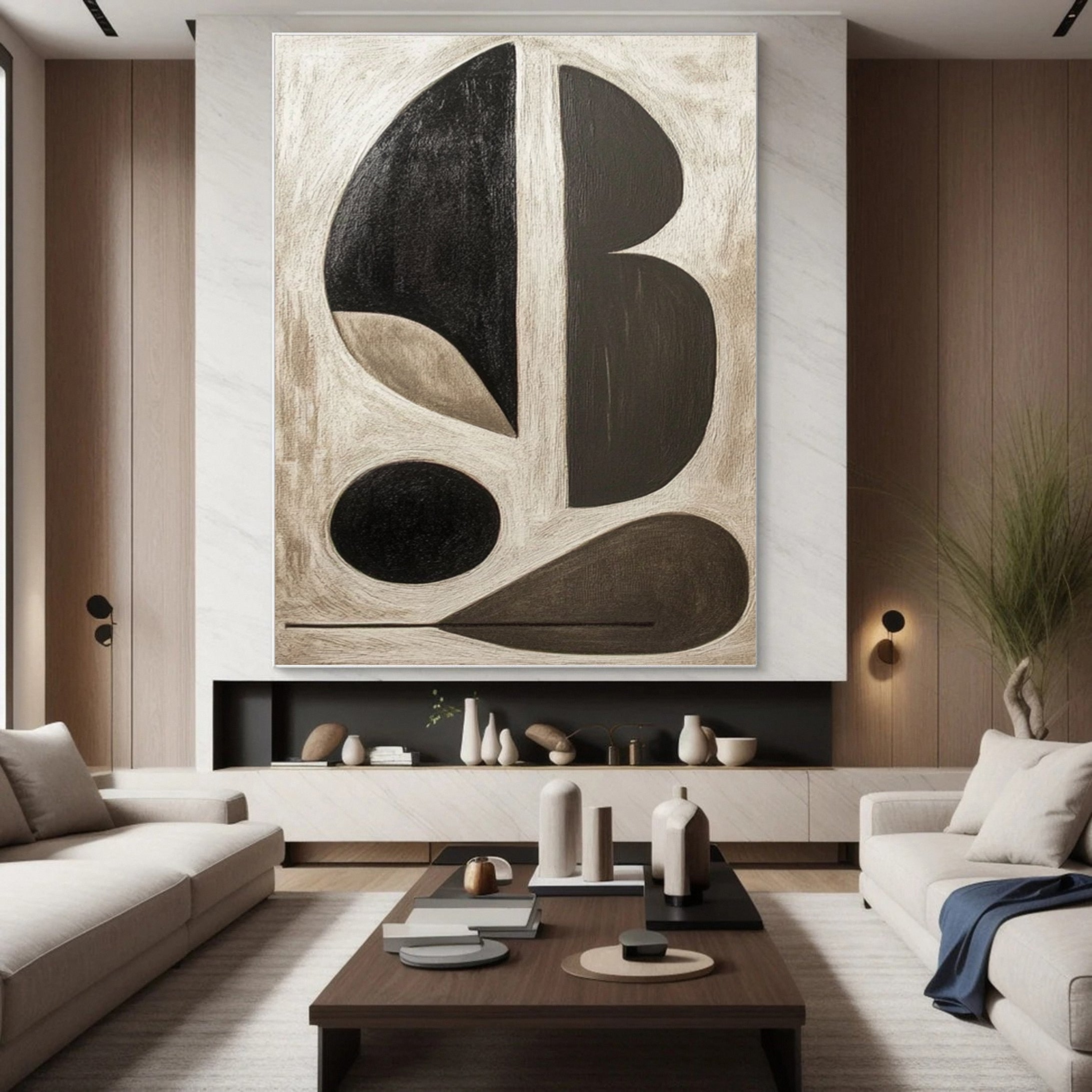 Wabi Sabi Geometric Abstract Canvas