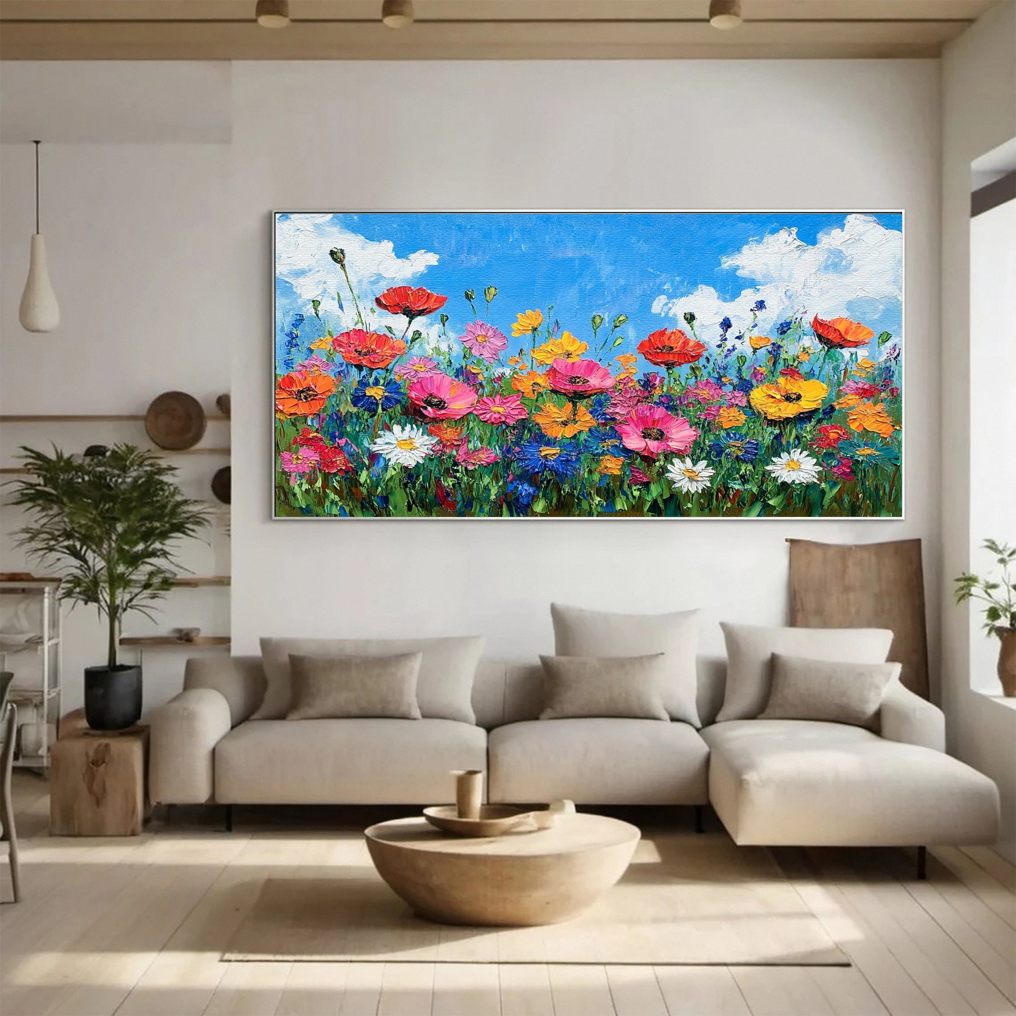 Floral Bliss Abstract Wildflower Landscape Art For Wall Decor #FB030