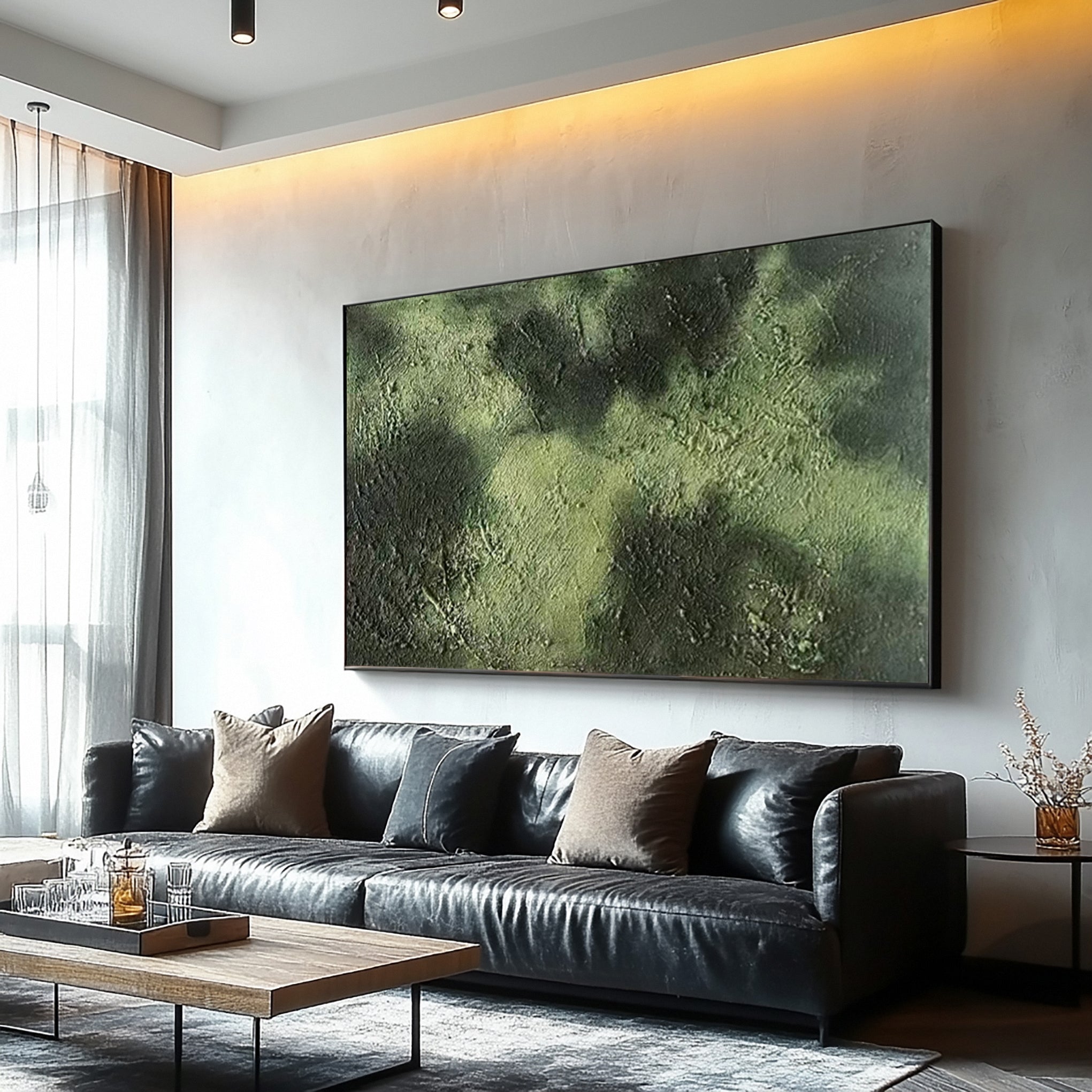Breaking Crest in Shadow and Light: Modern Textured Ocean Art #MM634