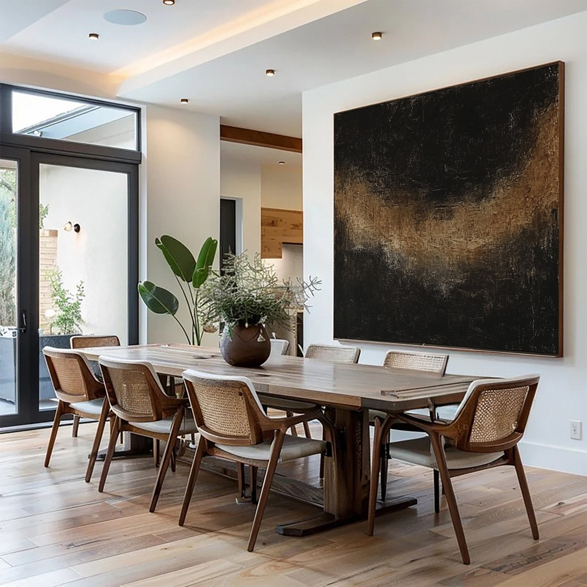 Contemporary Abstract Art in Dark Tones for Home Decor #MM133