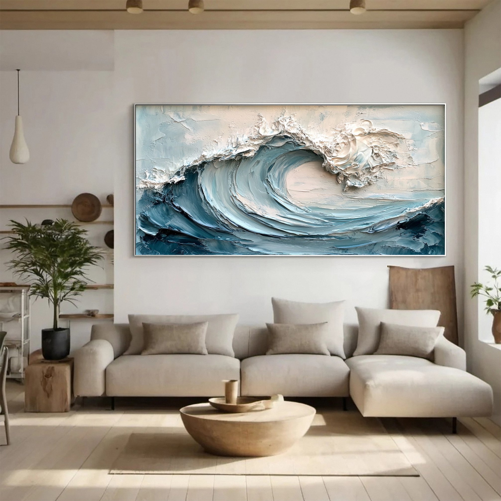 Dynamic Ocean Wave Canvas Art for Contemporary Homes #OP020