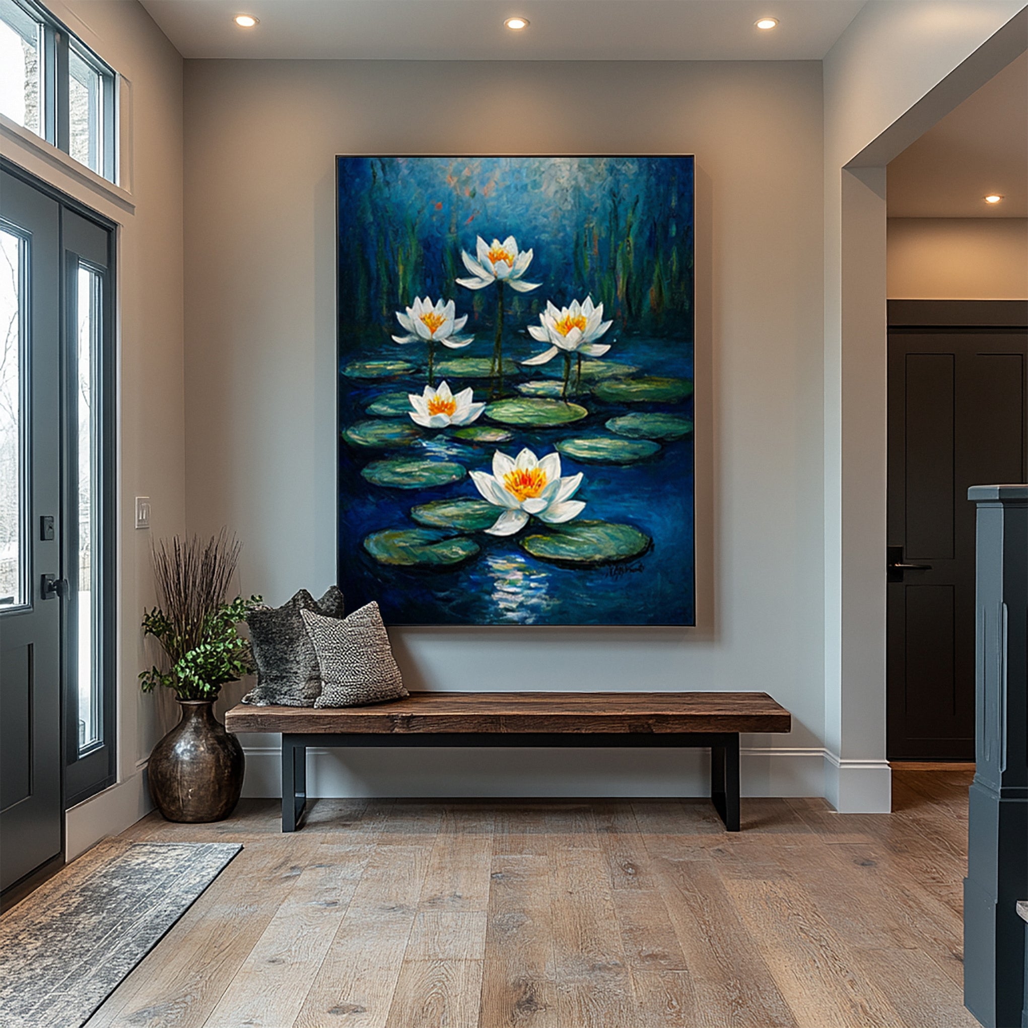 Water Lilies: Impressionistic Pond Study in the Style of Monet #MM645