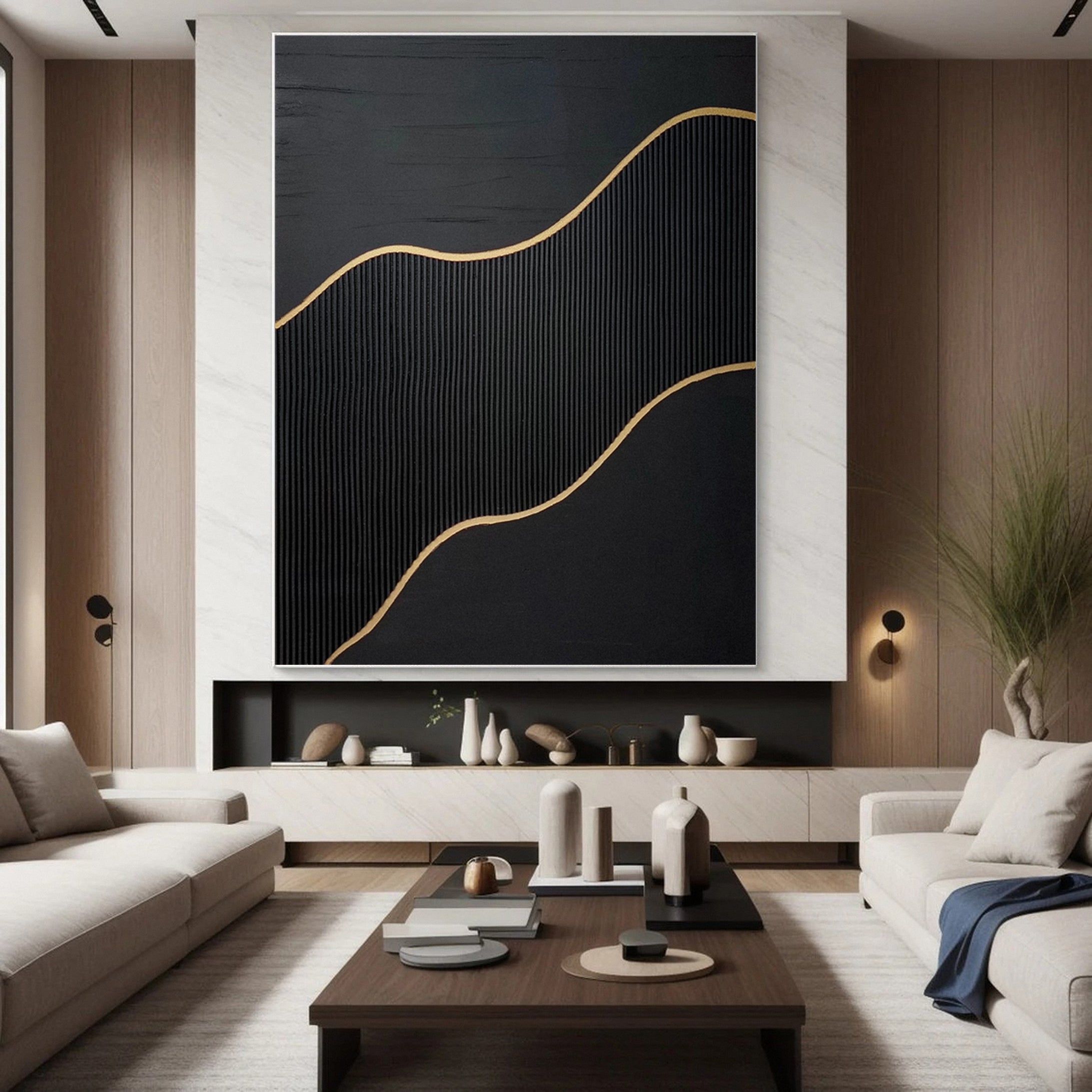 Black & Gold Minimalist Wall Art