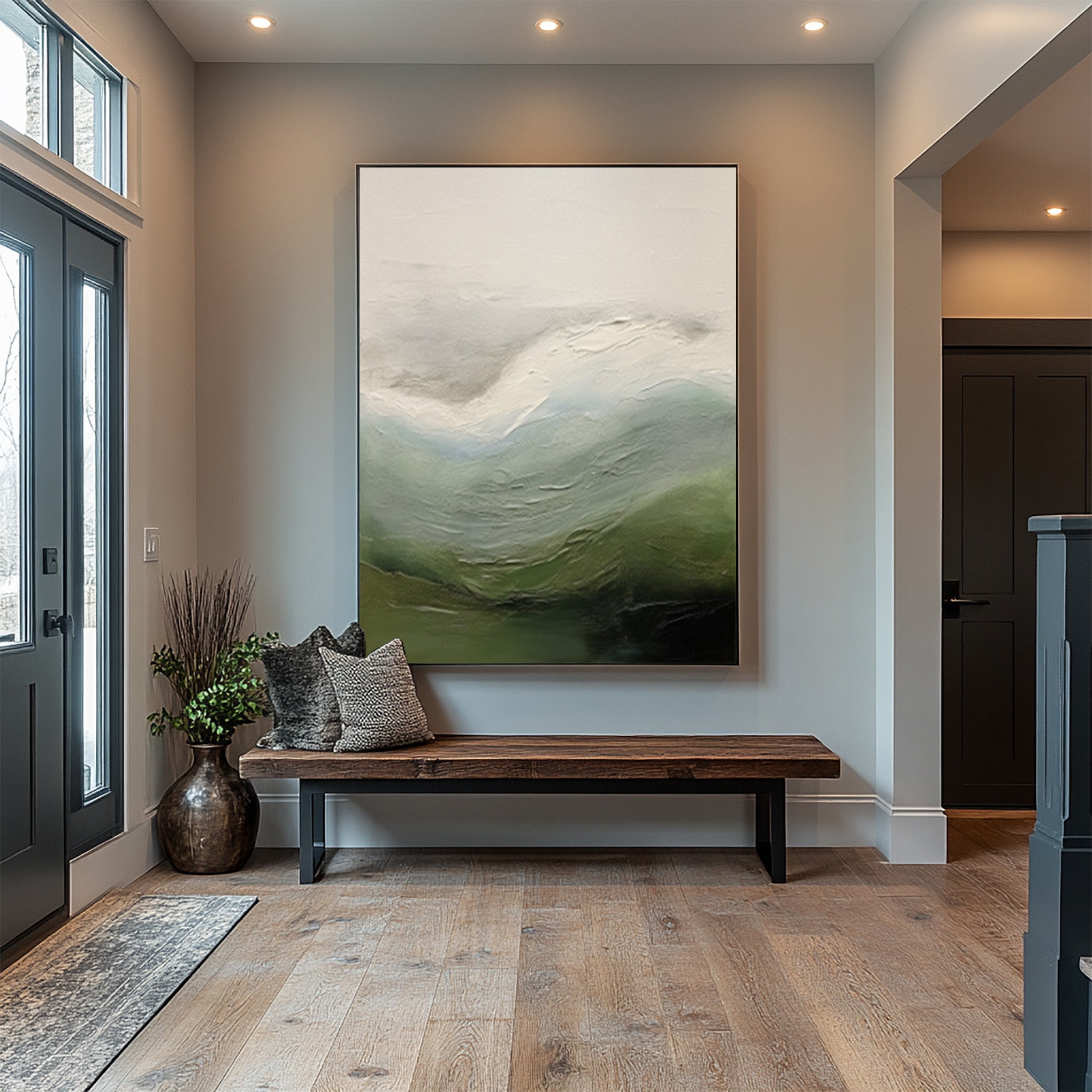 Quiet Coastal Echoes:Abstract Landscape with Textured Wave #MM617