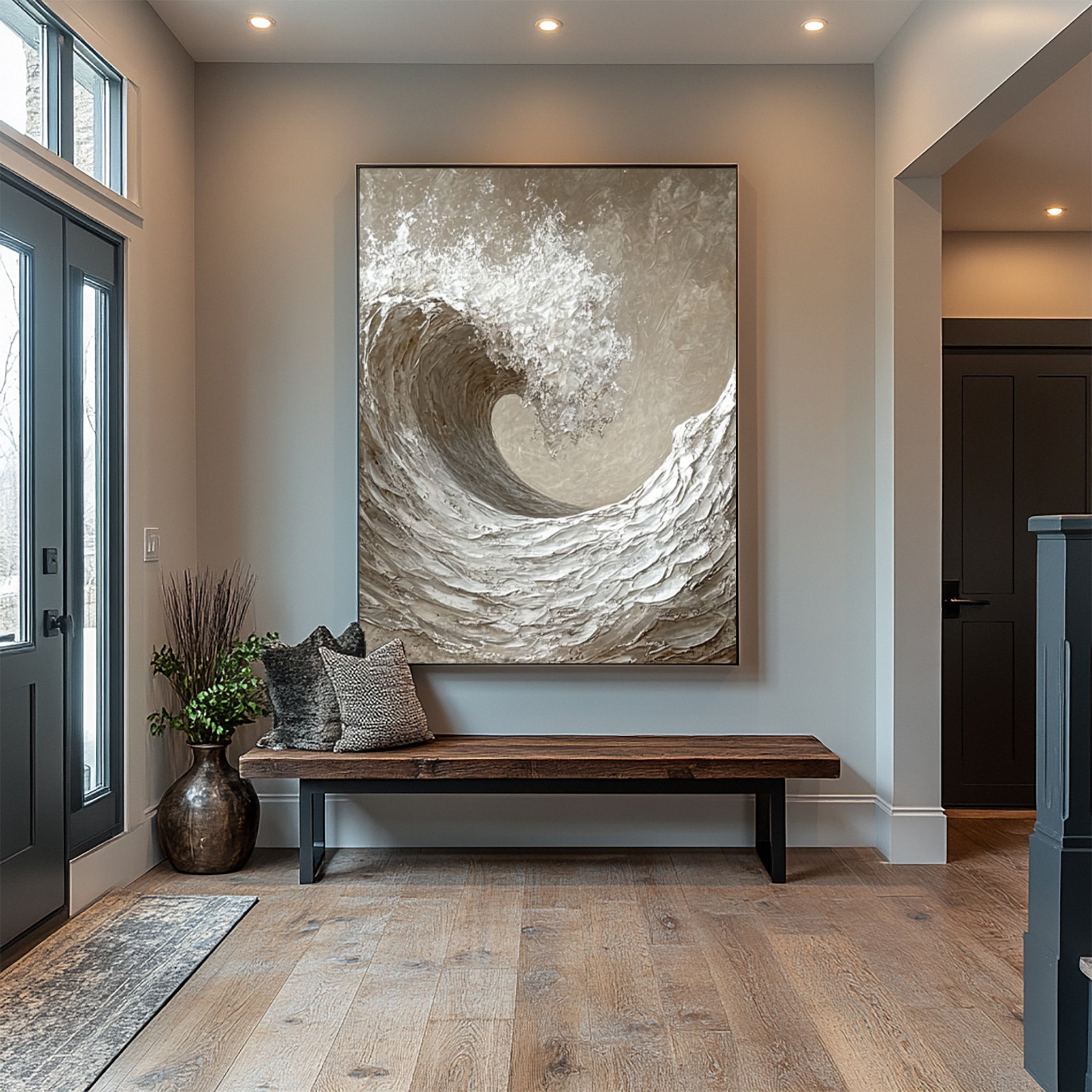 Sculpted Wave: Abstract Seascape with 3D Texture #MM607